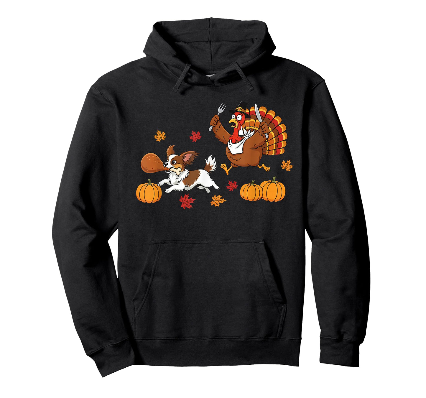 Funny Papillon Turkey Autumn Thanksgiving Womens Mens Kids T-Shirt