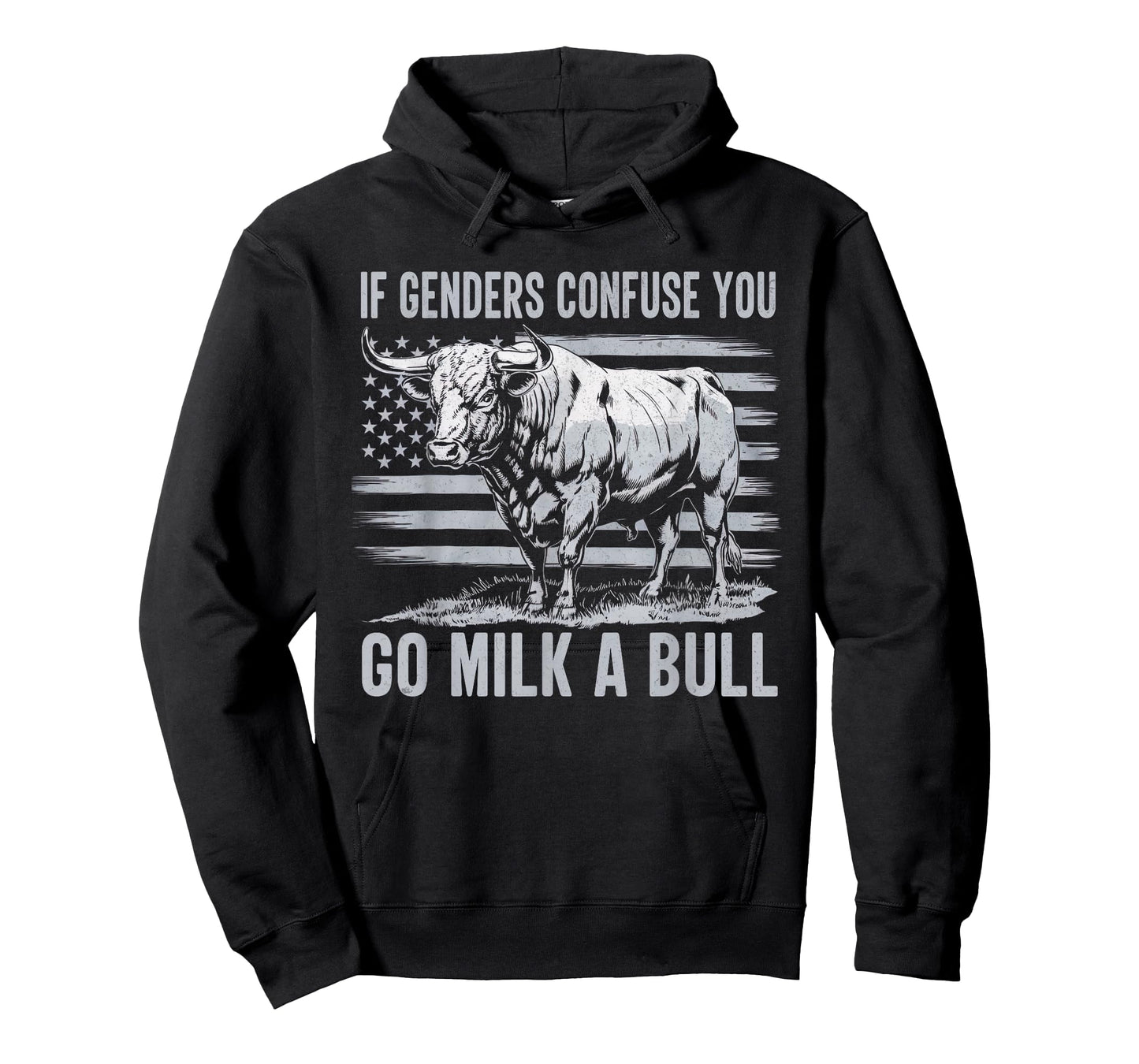 If Genders Confuse You Go Milk a Bull Vintage USA Flag T-Shirt