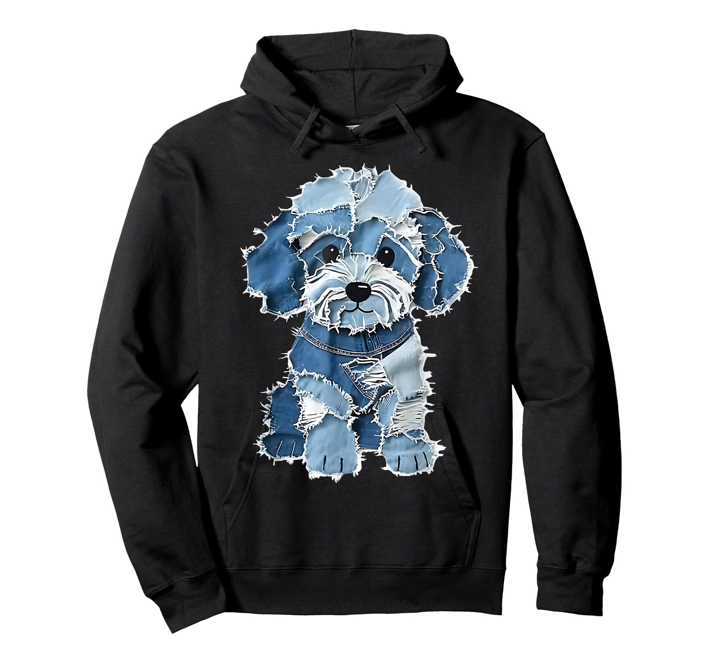 Retro Denim Dog Patch, Funny Shabby Blue Jean Puppy Women T-Shirt