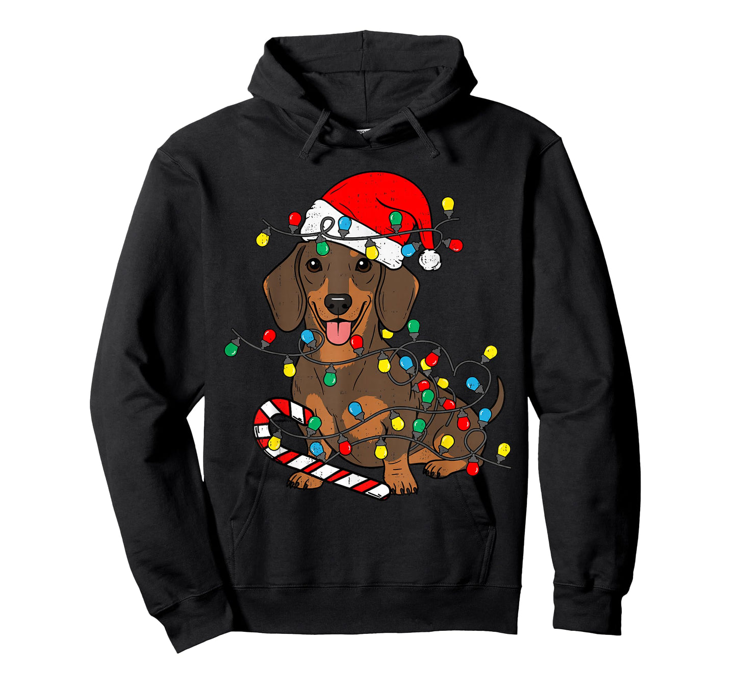 Dachshund Dog Christmas Lights Santa Xmas Pet Dog Lover T-Shirt