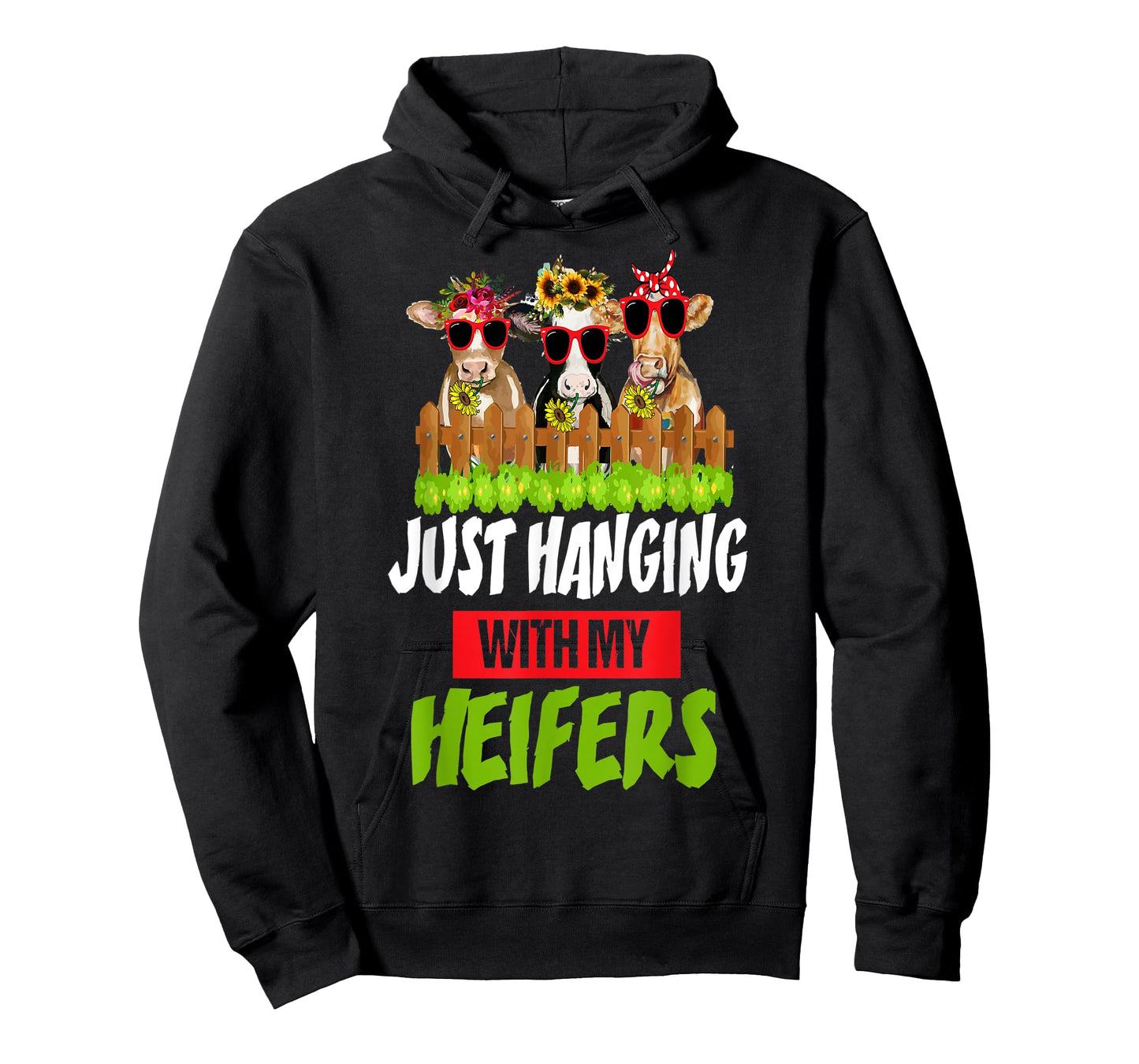 Just Hanging With My Heifers Cow Farm Animal Lovers Funny T-Shirt