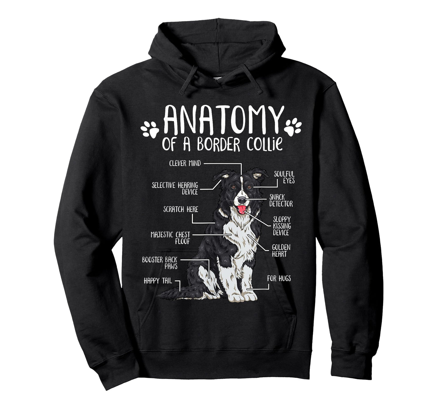 Funny Anatomy Border Collie Dog Lover T-Shirt Small