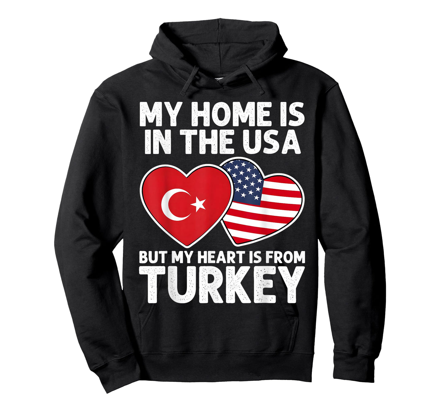 My Home USA My Heart Turkey Turkish American Pride Flag T-Shirt