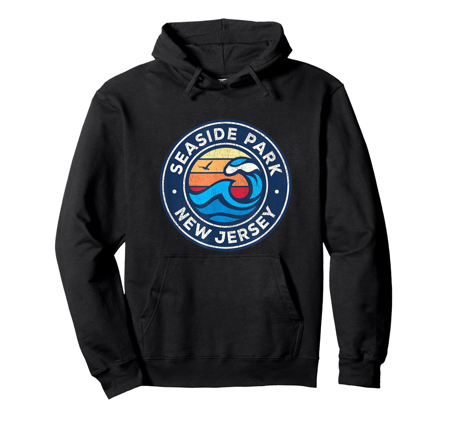 Seaside Park New Jersey NJ Vintage Nautical Waves Design T-Shirt