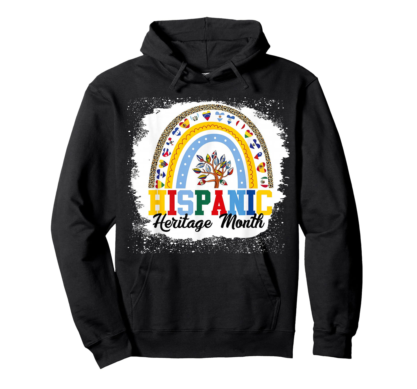 Hispanic Heritage Month all Countries Flags rainbow leopard T-Shirt