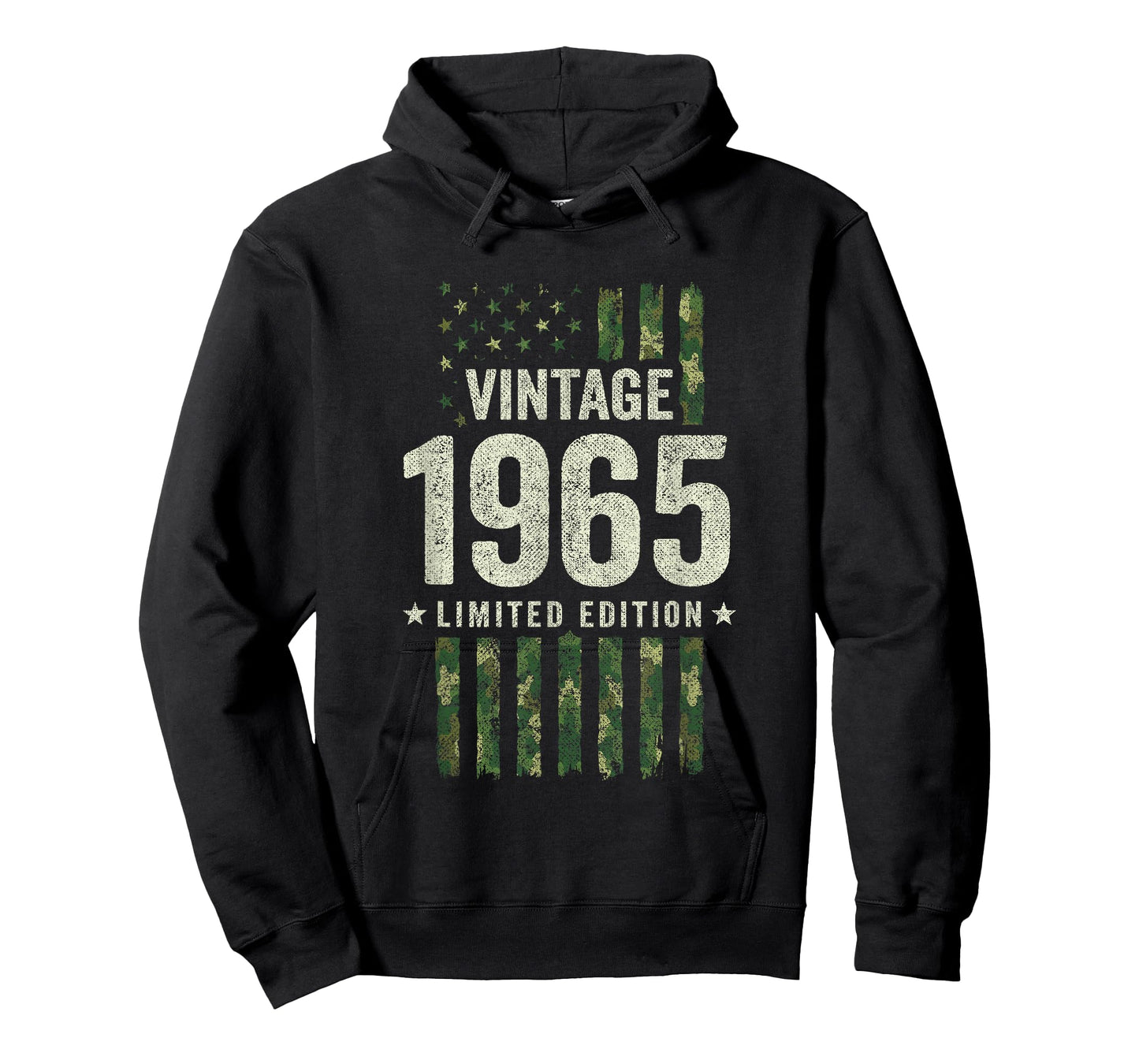 Vintage 1965 - Military Camo American Flag - Birthday 1965 T-Shirt