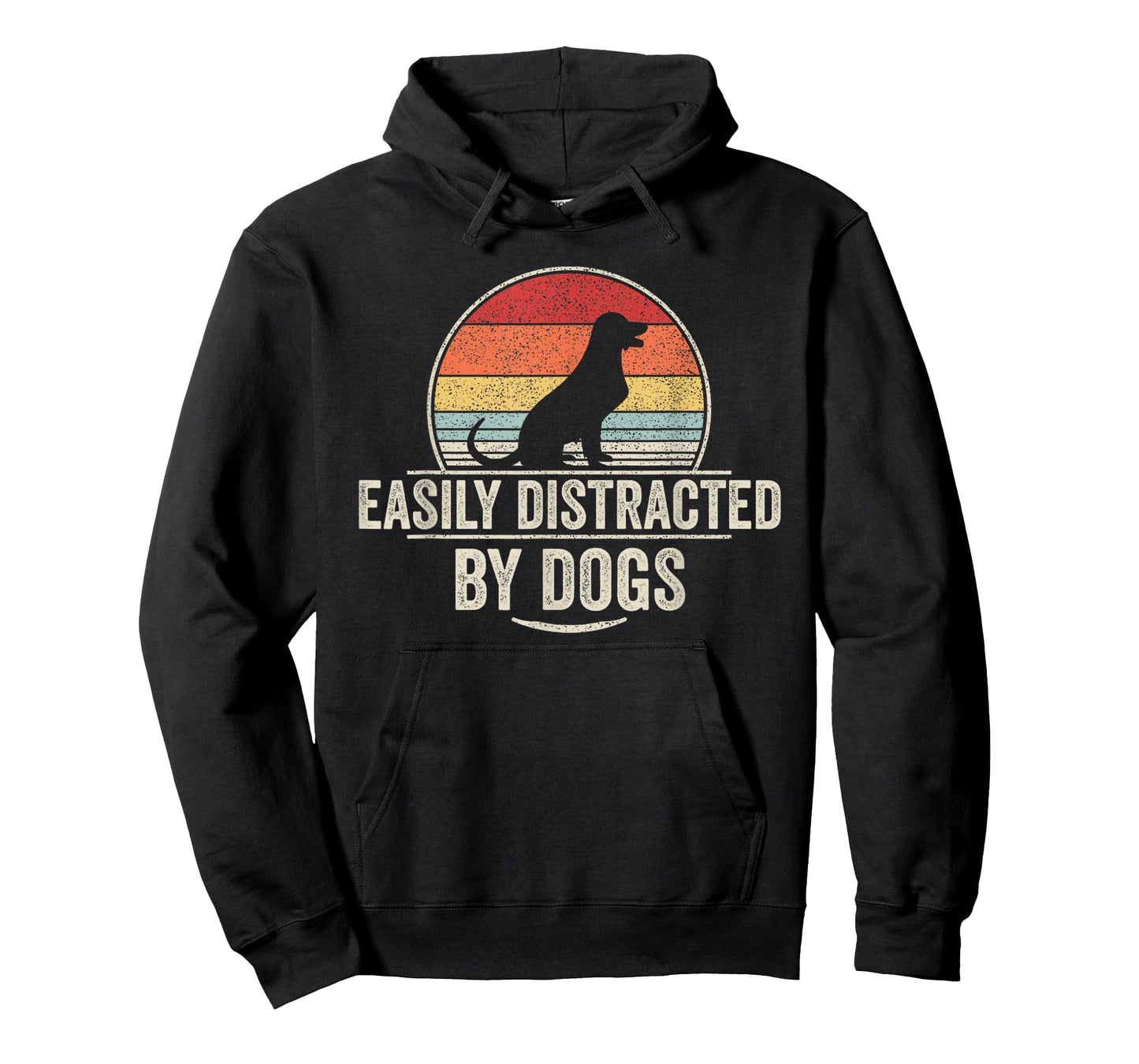 Retro Easily Distracted By Dogs Funny Dog Lover T-Shirt