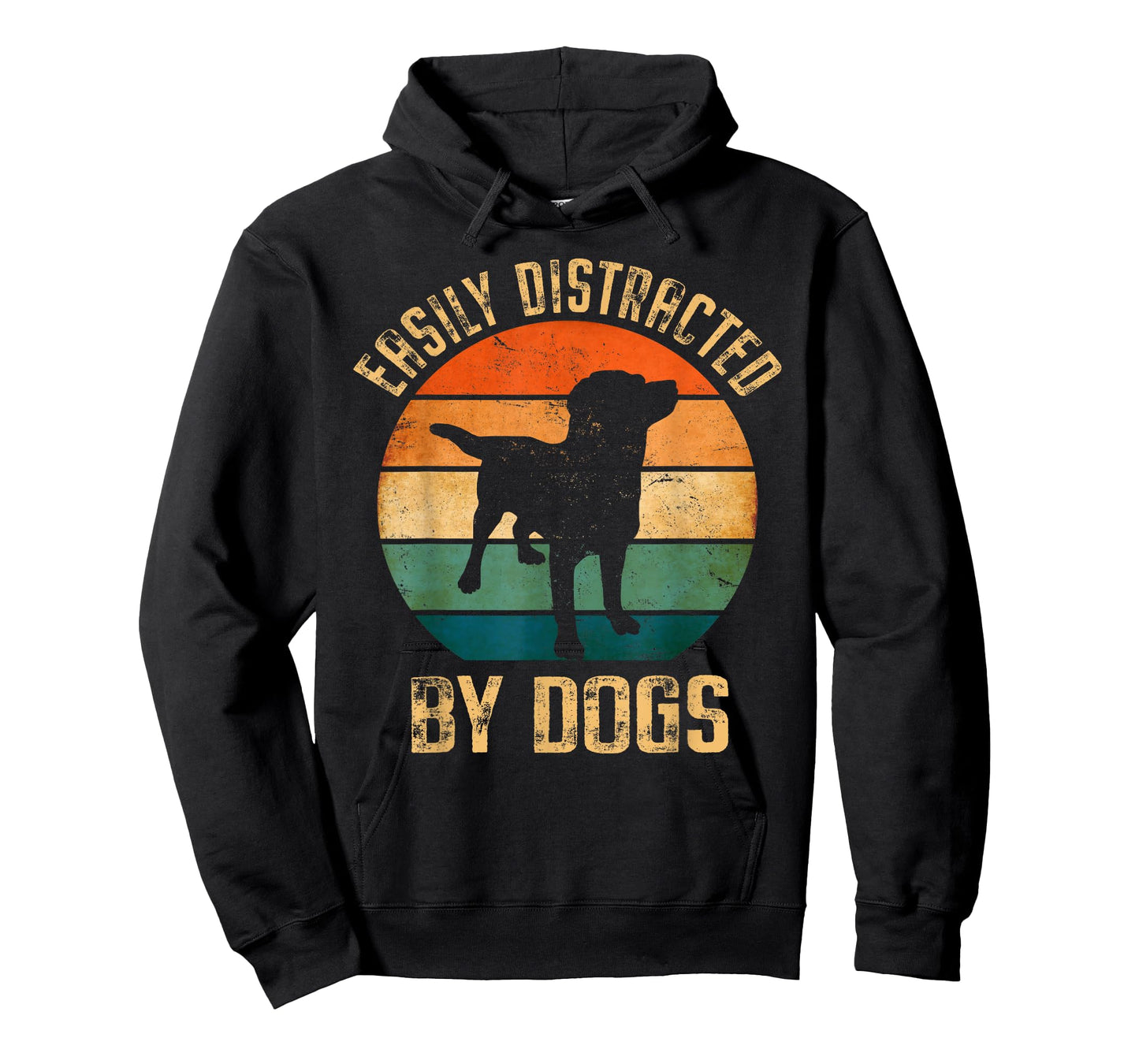 Easily Distracted By Dogs Vintage Retro Pet Dog Lover T-Shirt