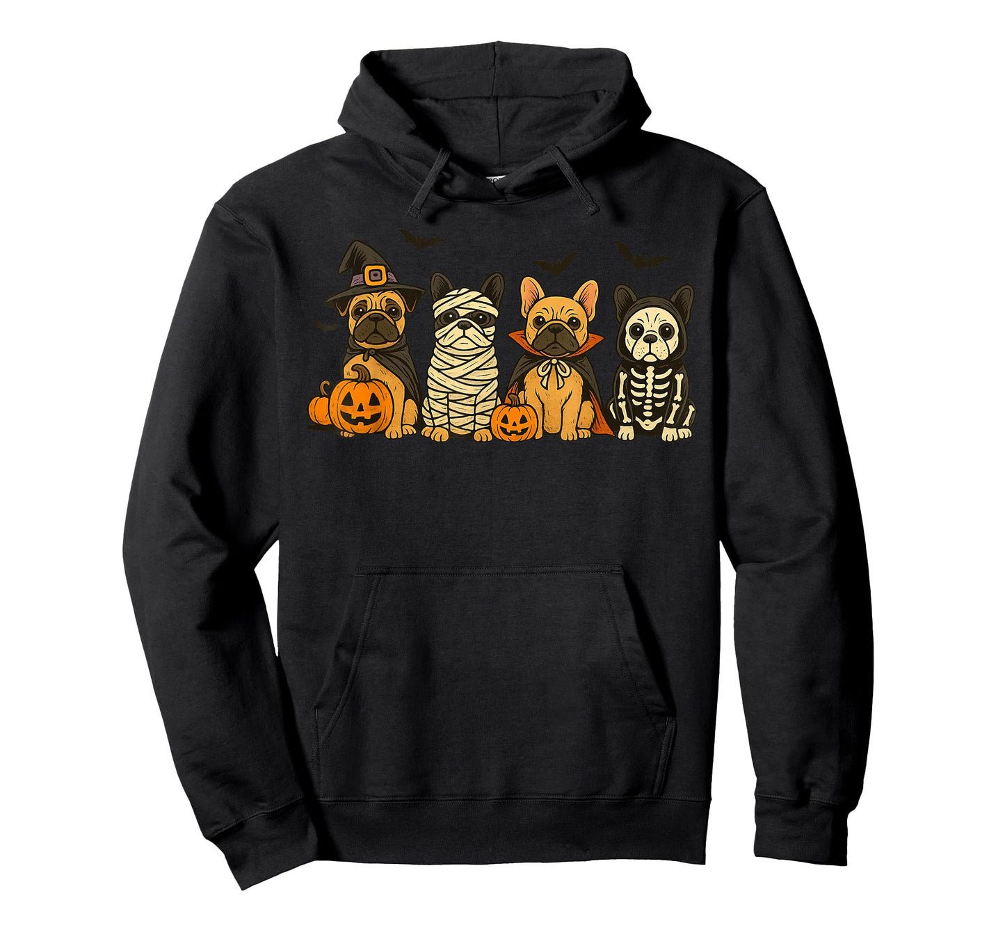 Halloween French Bulldog Dogs Witch Mummy Skeleton T-Shirt