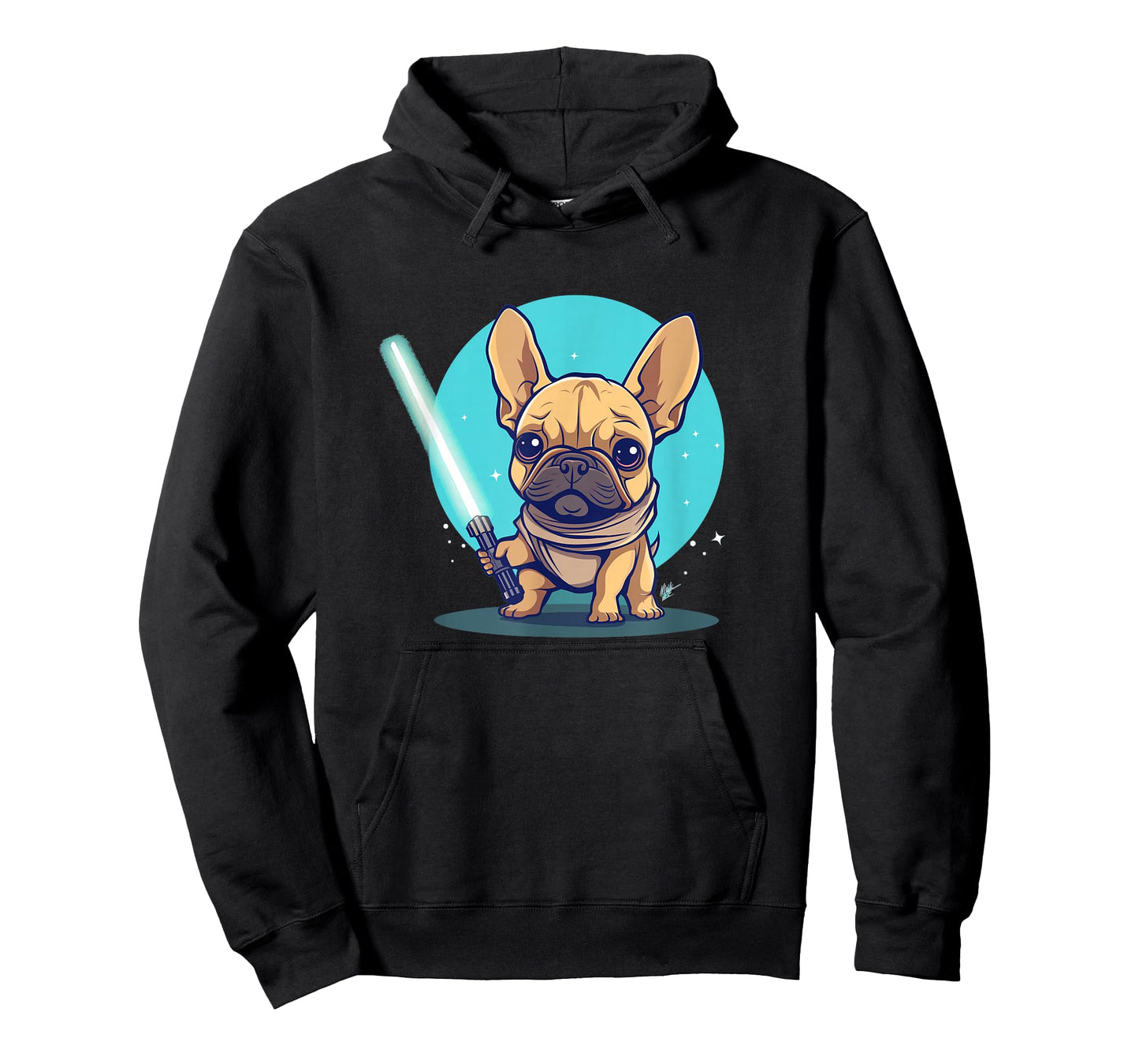Cute Frenchie Holding Light Laser Saber Sword Dog Lover Gift T-Shirt