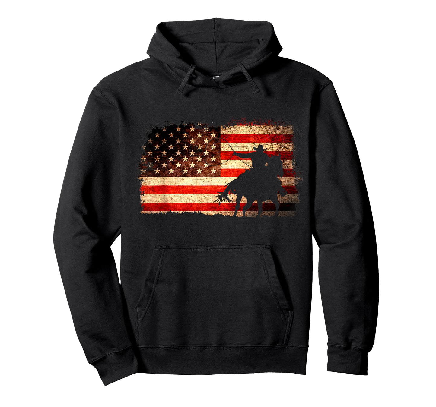 Rodeo Cowboy Western Country Horse USA flag 4th of July T-Shirt