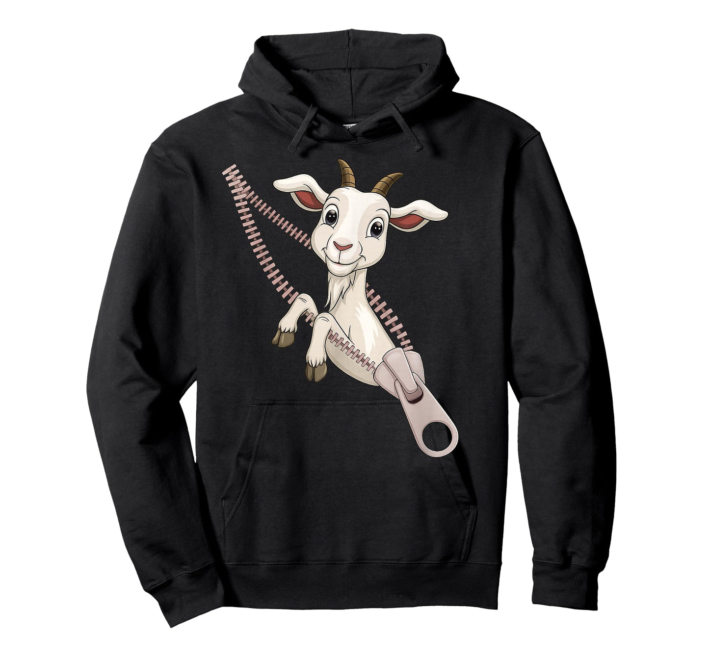 Funny Goat Zipper T-Shirt