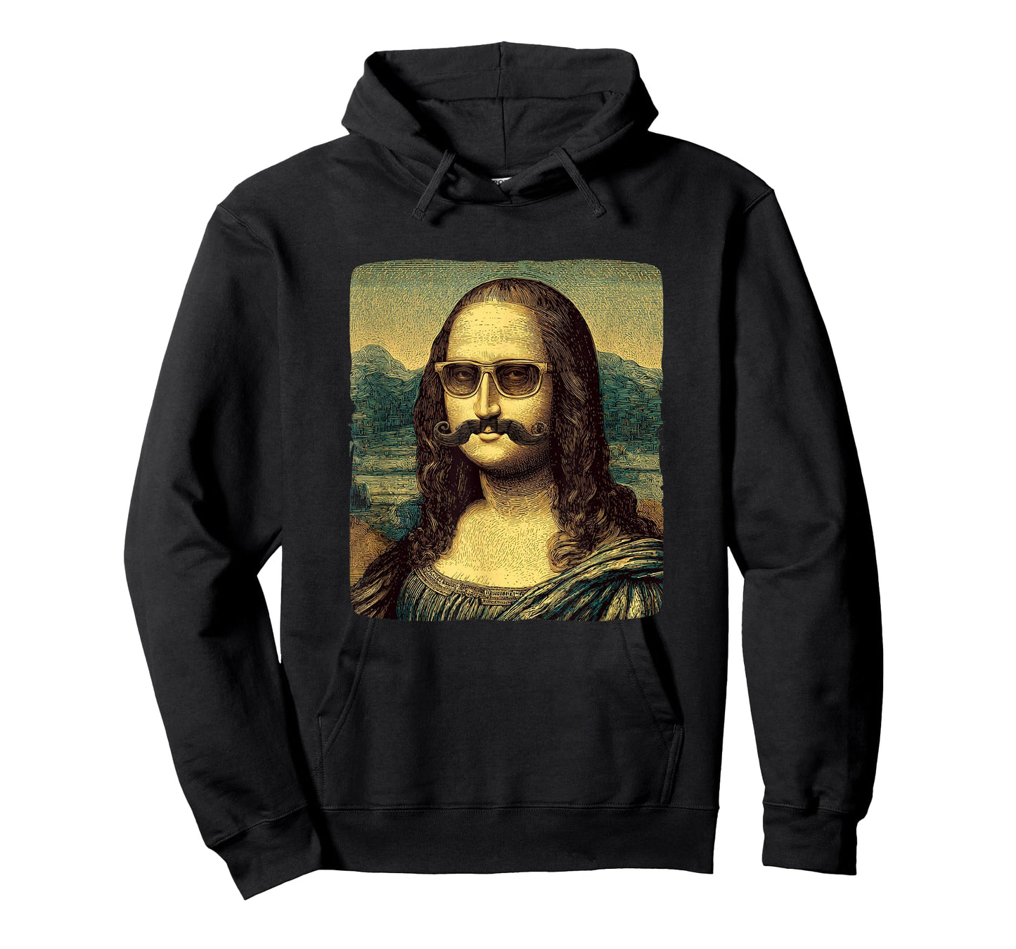 Awesome Mona Lisa Art with Cool Sunglasses and Mustache T-Shirt