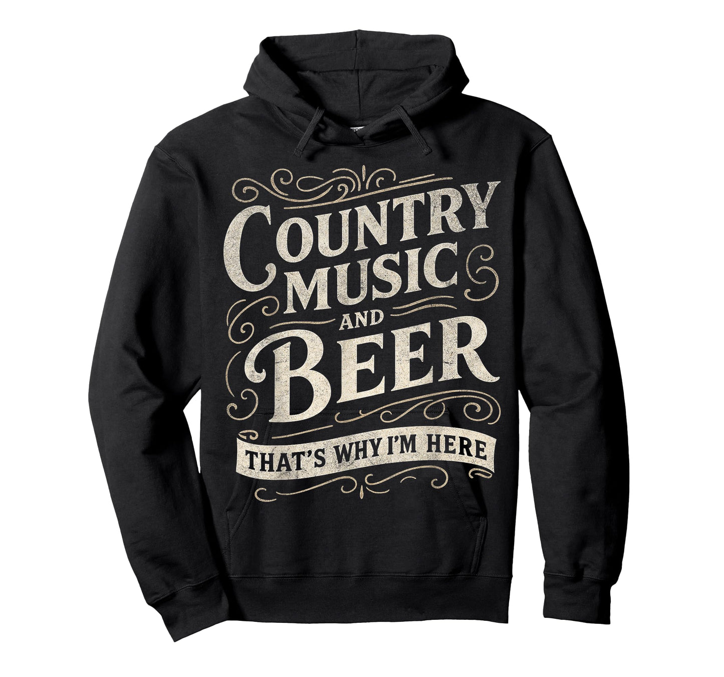 Country Music and Beer That's Why I'm Here Vintage Art T-Shirt