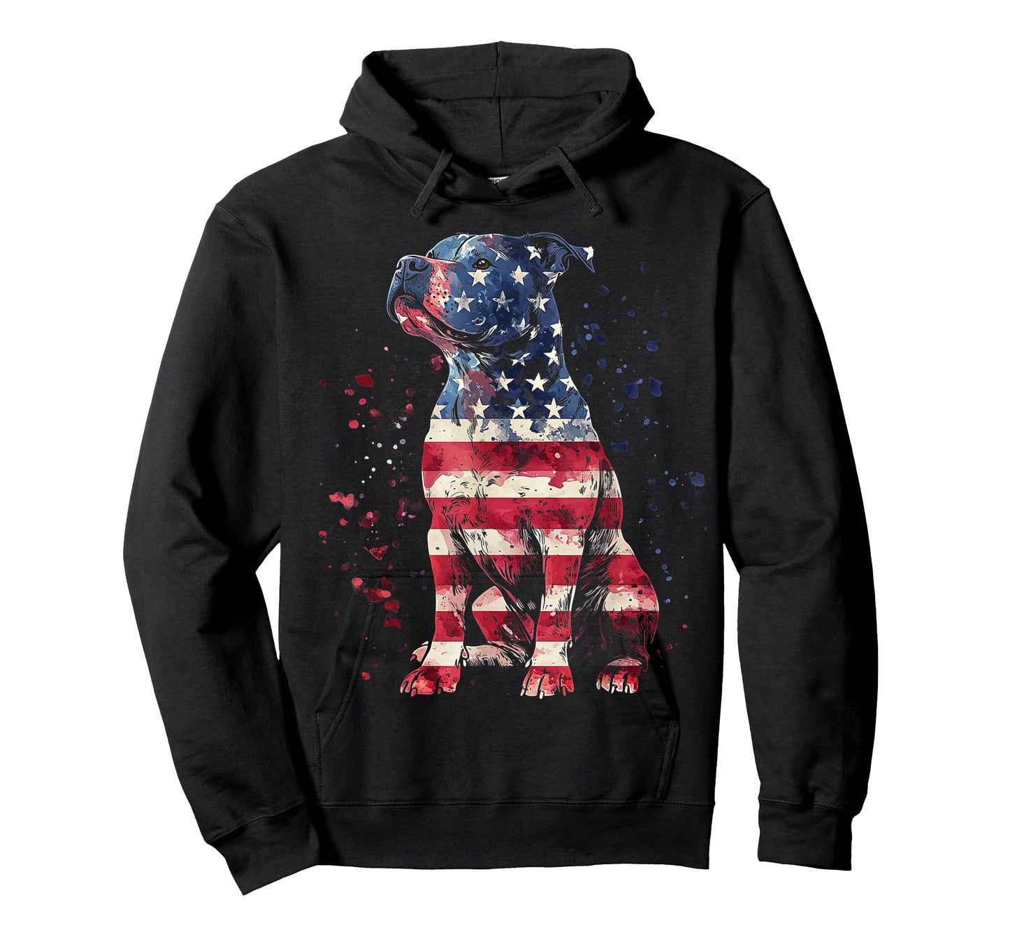 Patriotic Pitbull American Flag 4th of July Dog Pitbull Dad T-Shirt