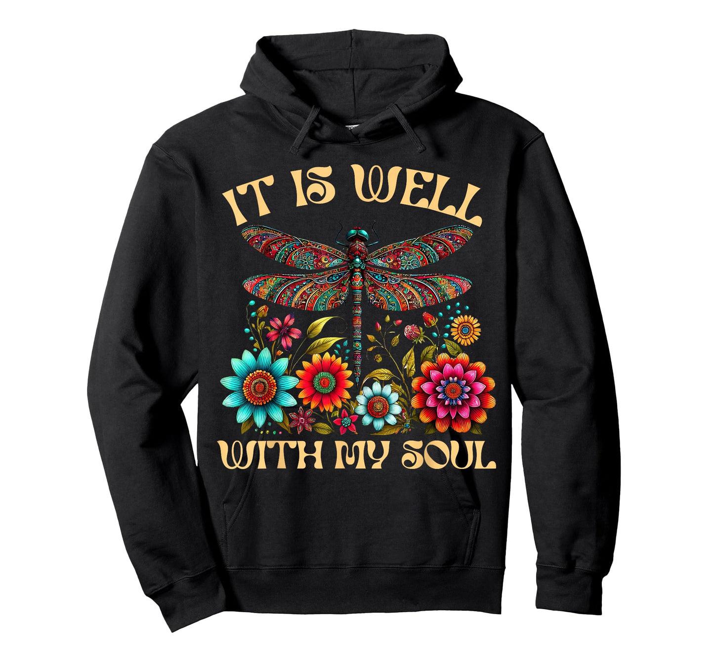 It Is Well With My Soul Dragonfly Floral Boho Christian God T-Shirt