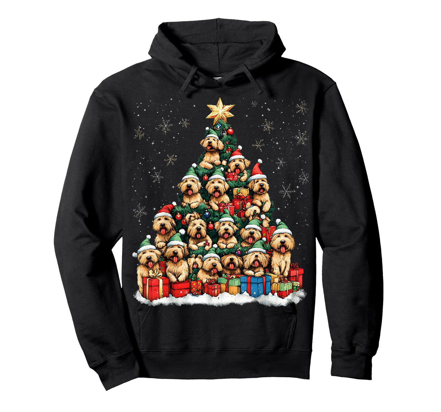 Soft Coated Wheaten Terrier Christmas Tree Dog Santa Dogmas Men Women Kids T-Shirt