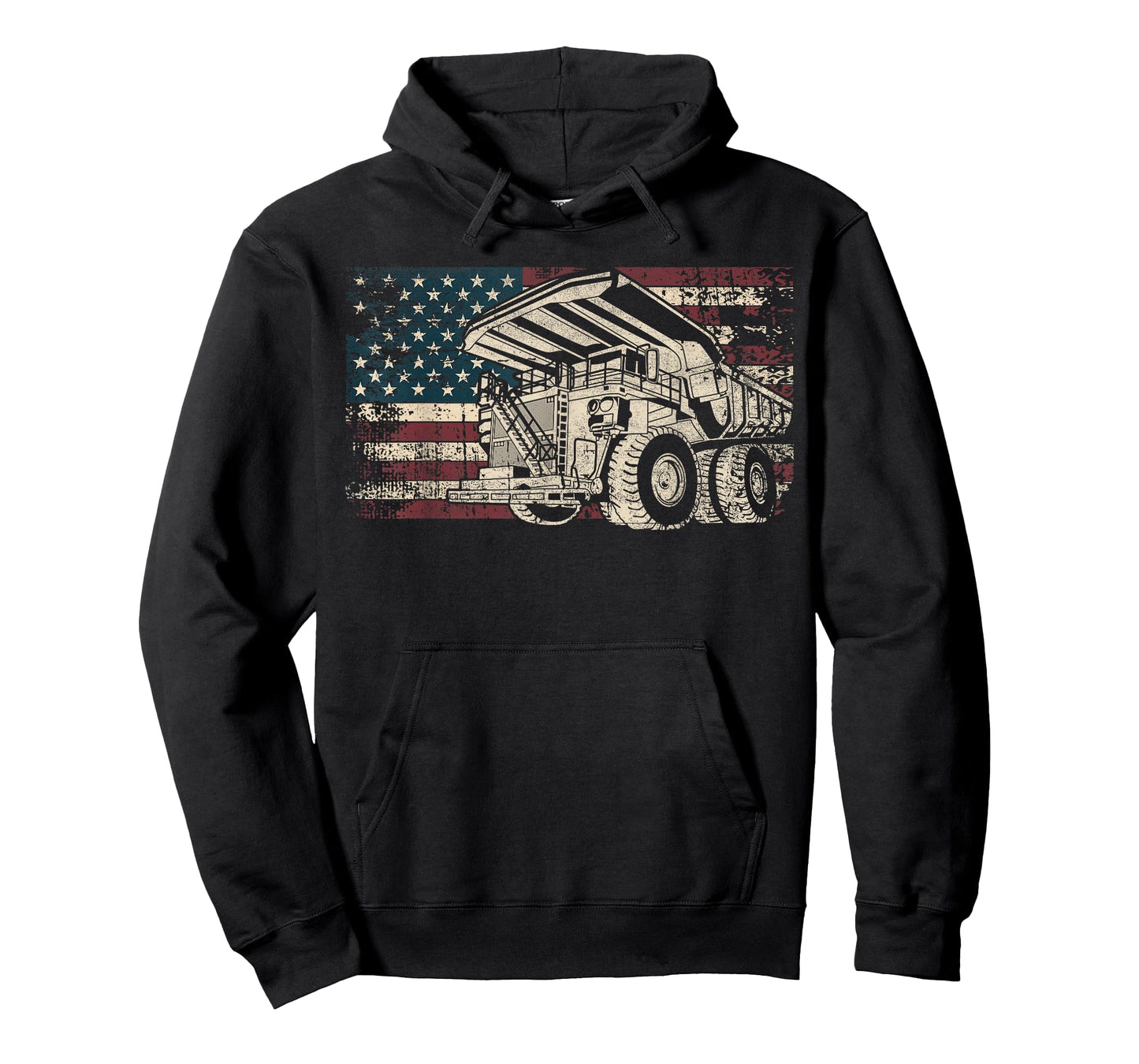 Dump Truck American Flag Mining Truck for Patriotic Miner T-Shirt