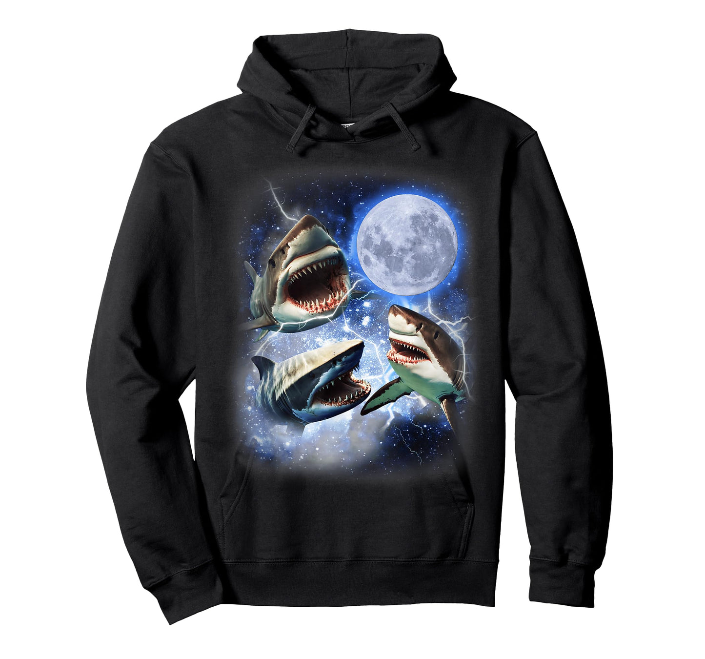 Three Shark Moon - 3 Great Whites Howling Wolfs Moon Parody T-Shirt