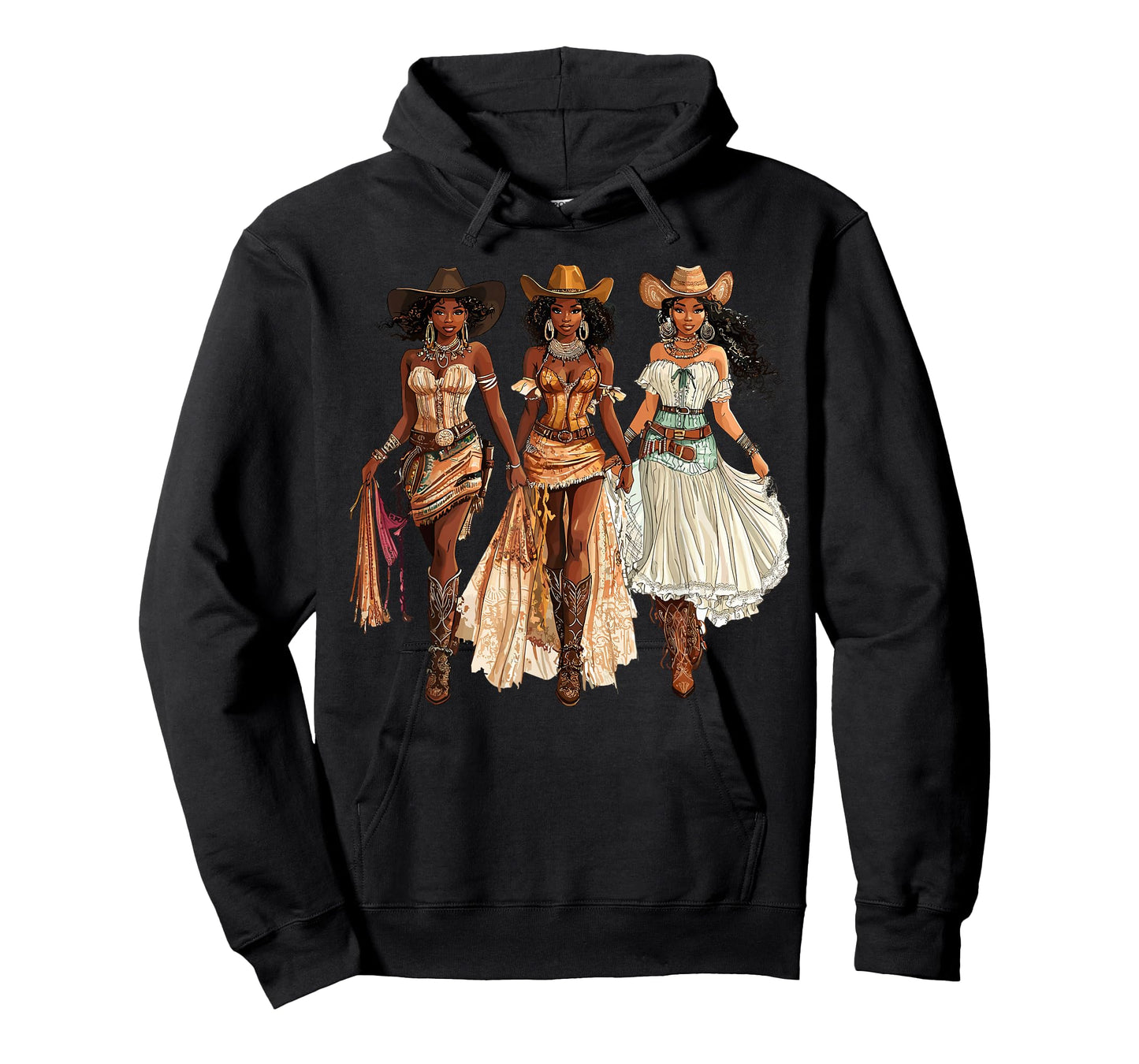 Black African American Cowgirl Western Country Texas Rodeo T-Shirt