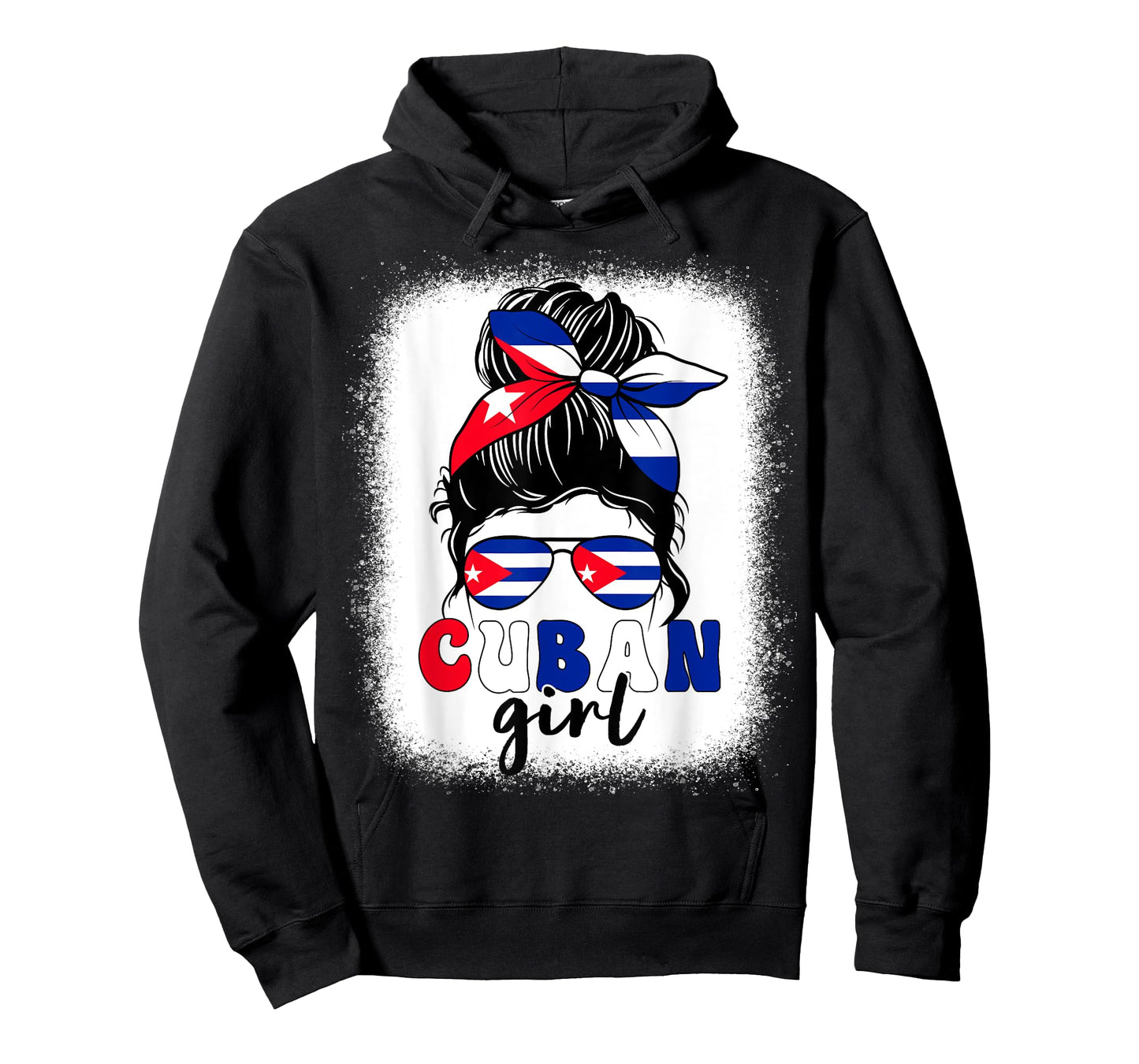 Cuban Girl Messy Bun Cuba Pride Patriotic Womens Kids T-Shirt