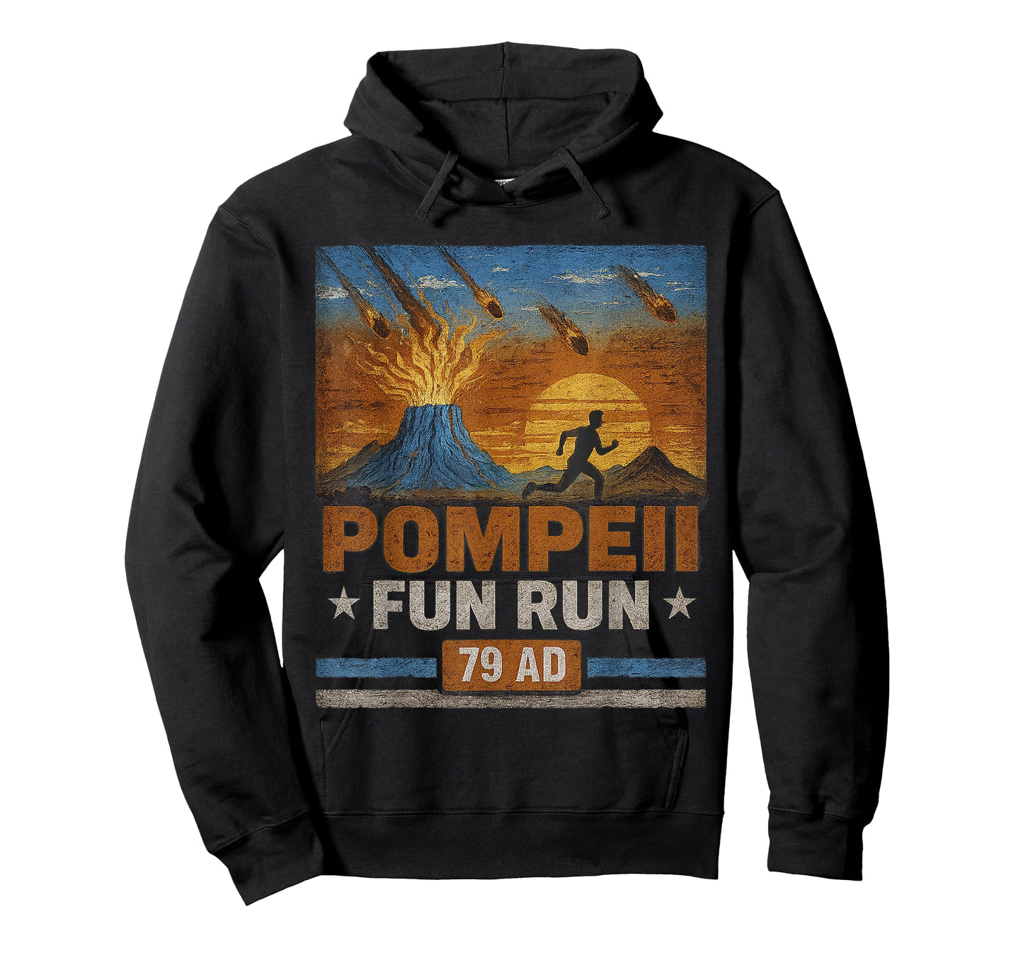 Pompeii Fun Run 79 AD Funny Volcano Geology Parody T-Shirt