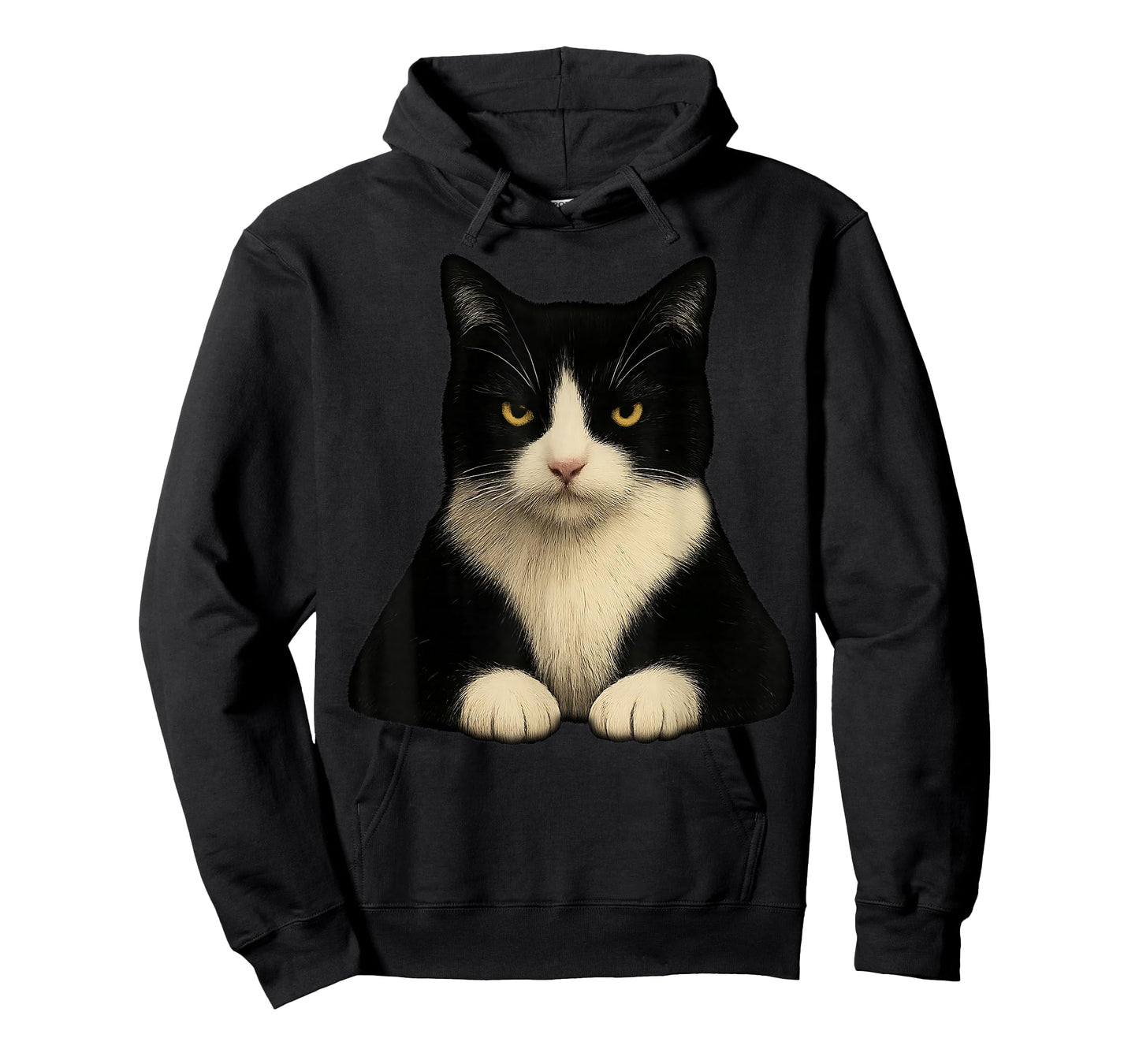 Funny Grumpy Black and Whit Cat Serious Face Tuxedo Cat T-Shirt