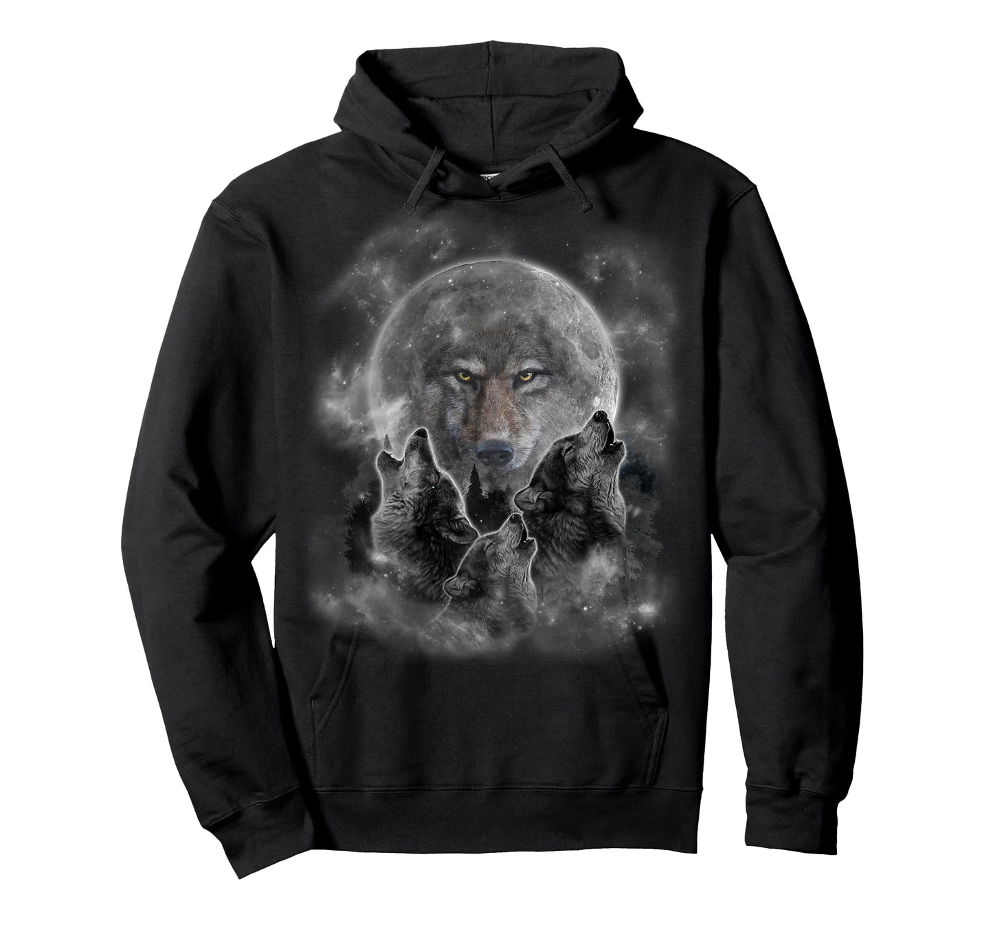 Grey Wolf Hunting Ground, Icy Moon, Forest, Galaxy T-Shirt