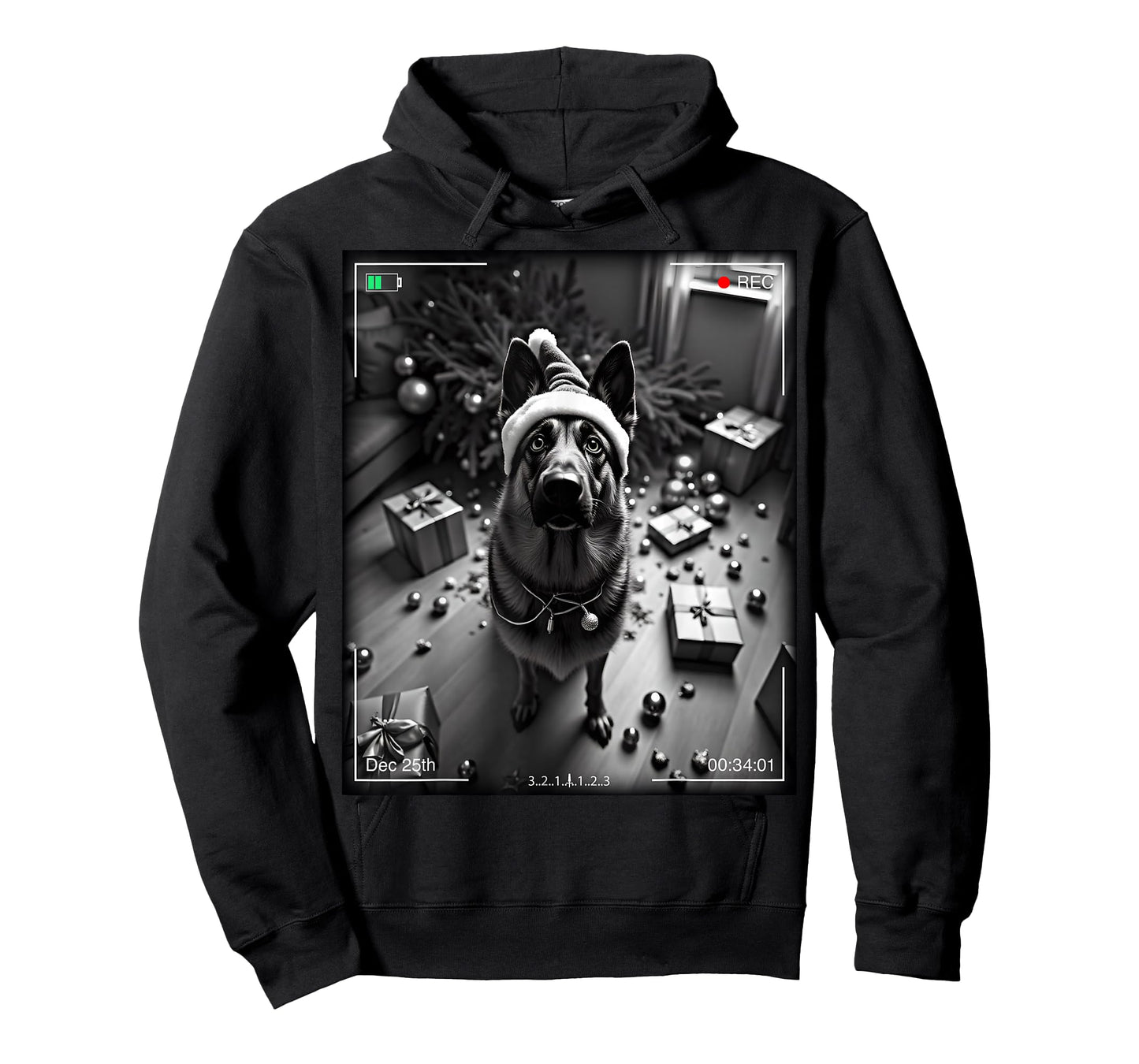 Christmas German Shepherd Caught On Camera T-Shirt