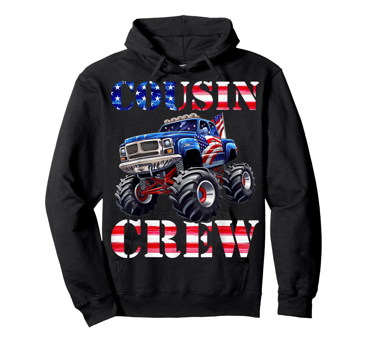 Cousin Crew 4th of July Monster Truck USA Flag Patriotic T-Shirt