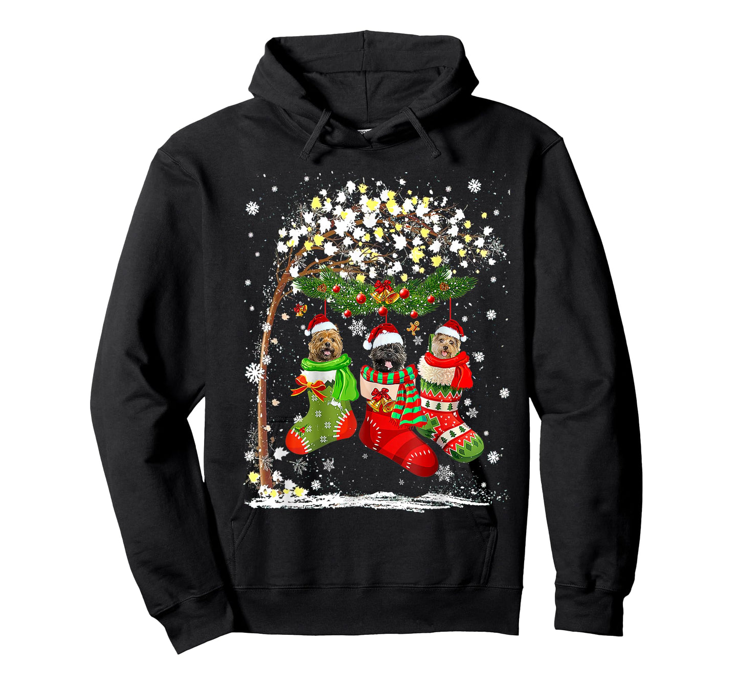 Funny Cairn Terrier Dog Tree Christmas Lights Xmas Pajama T-Shirt