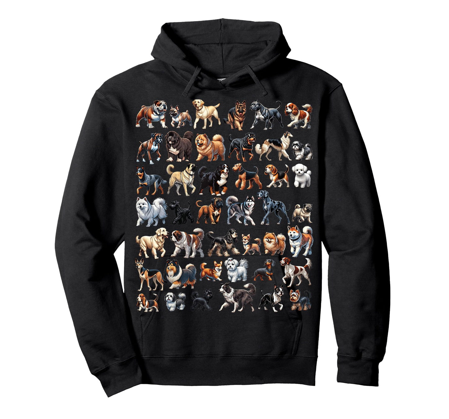 Types Of Dogs Breeds Chart Educational Canine Enthusiast T-Shirt