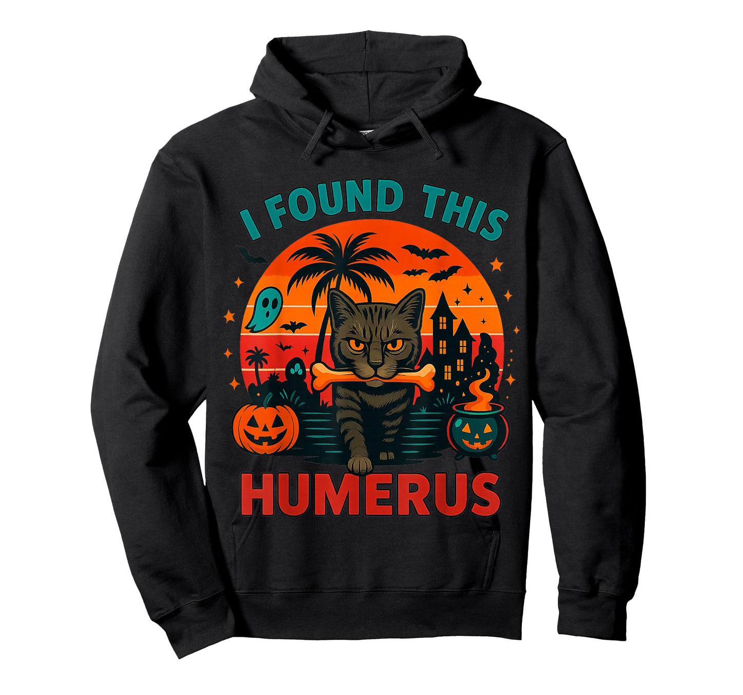 Funny I Found This Humerus Funny Cat Halloween Pet Lovers T-Shirt
