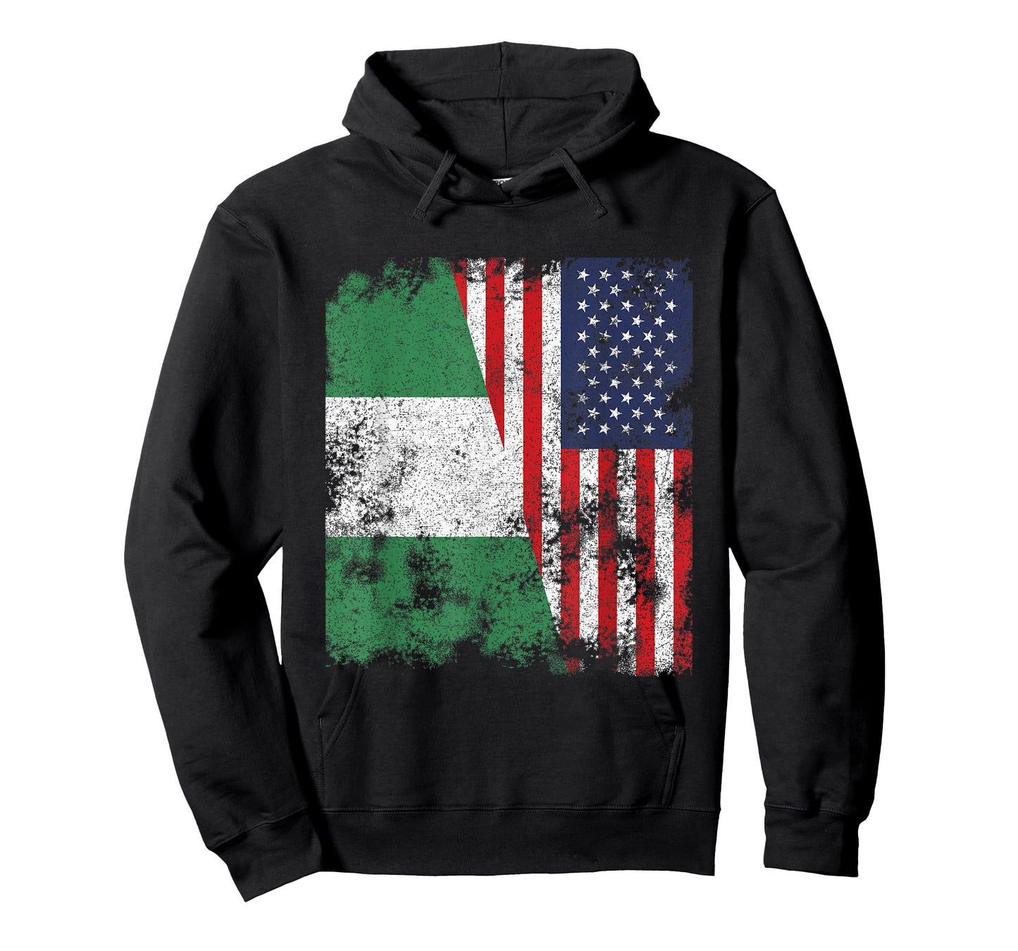 Nigeria USA Flag Distressed - Half American Women Kids Men T-Shirt