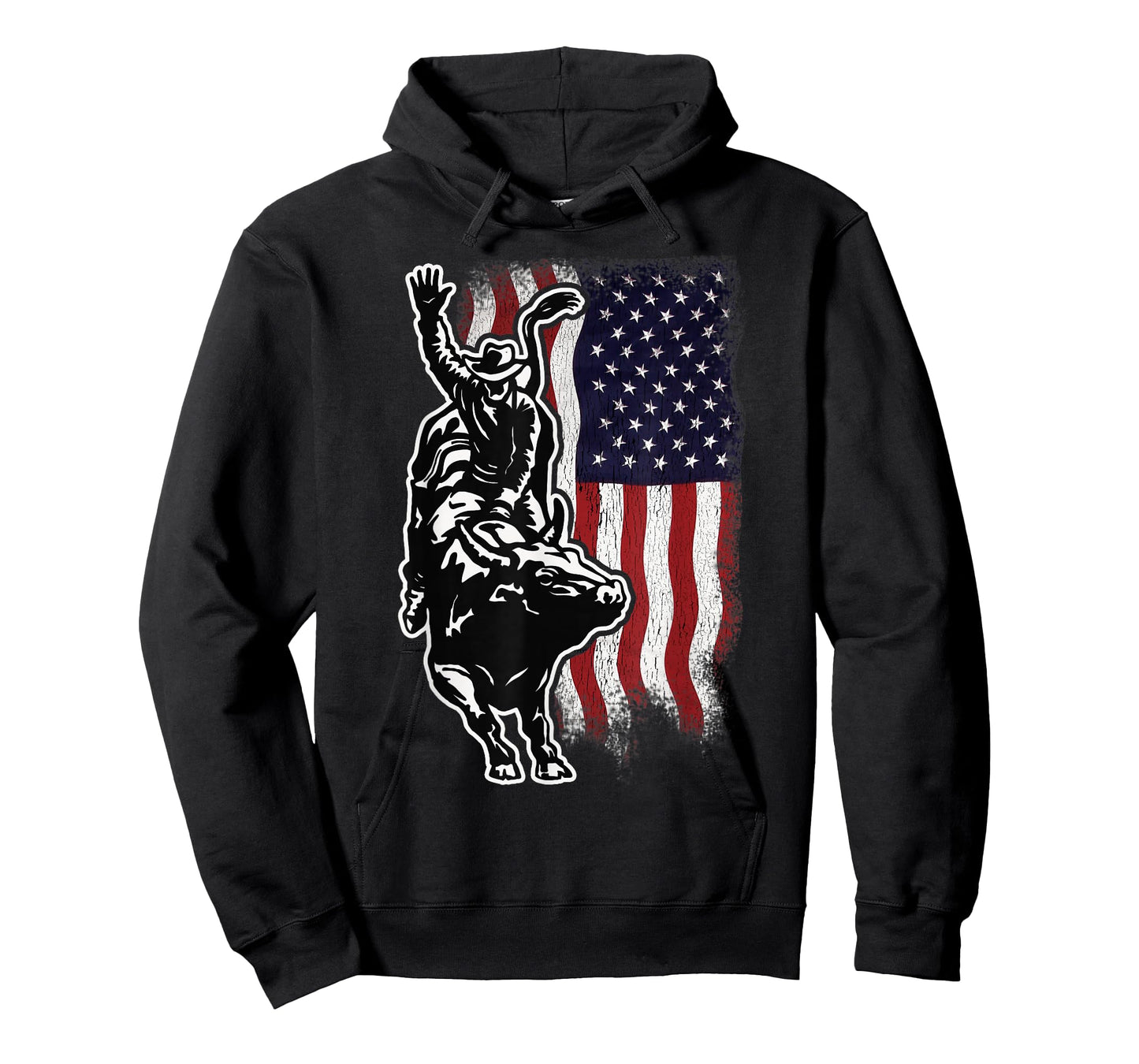 USA Patriotism Rider Independence Day Gift For Men American Flag Bull Riding Cowboy 4th Of July Patriotic Rodeo Unisex-Adults Boys T-Shirt