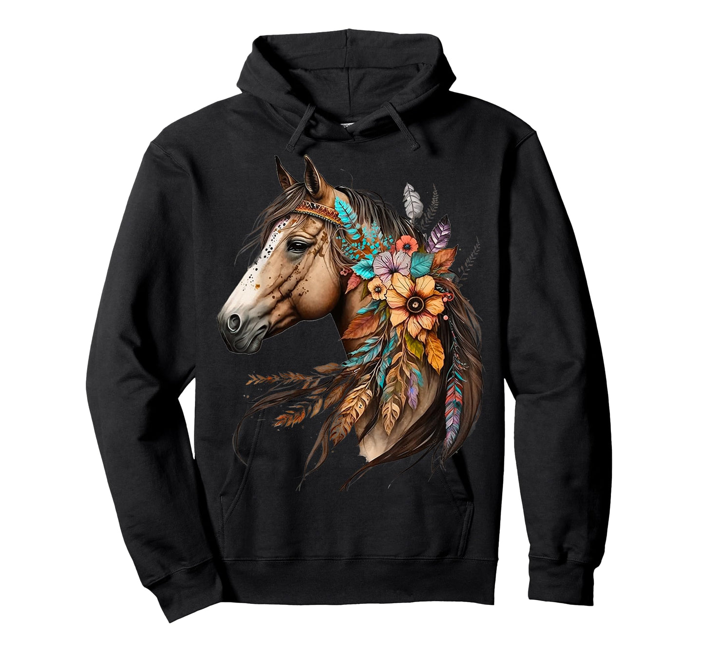 Floral Wild Horse Country Horse Riding T-Shirt