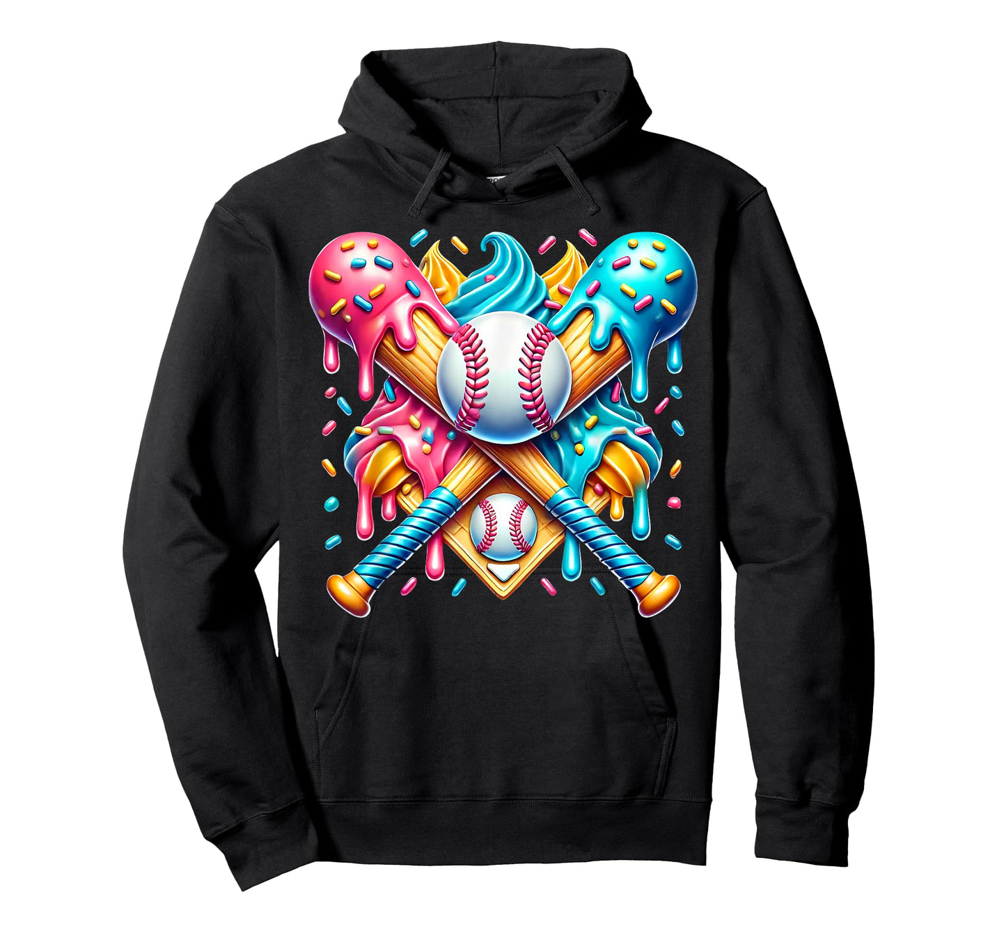 Cool Sport Baseball Bat Home Plate Drip With Sprinkles Drip T-Shirt