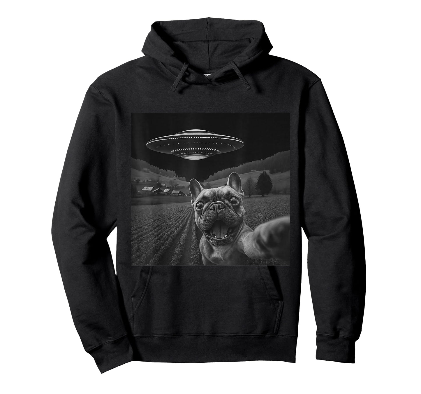 Frenchie UFO Selfie - Funny French Bulldog Alien T-Shirt
