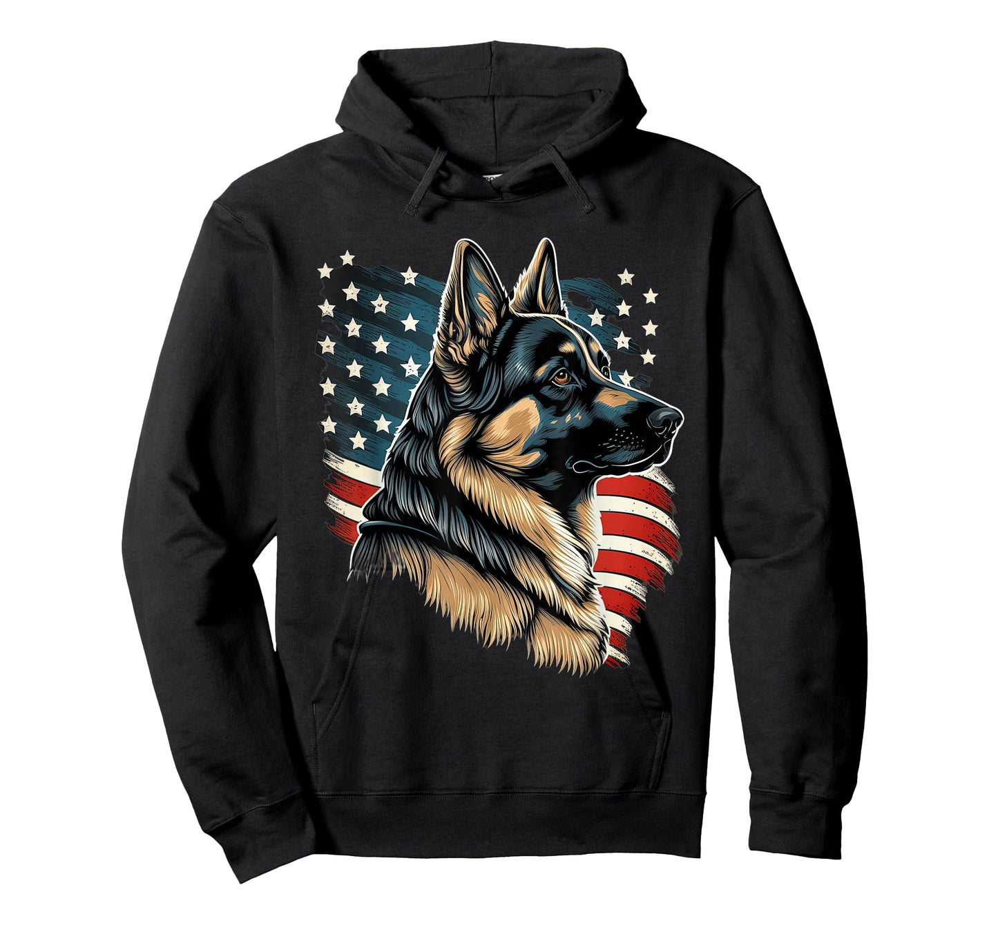 Patriotic USA German Shepherd With American Flag T-Shirt
