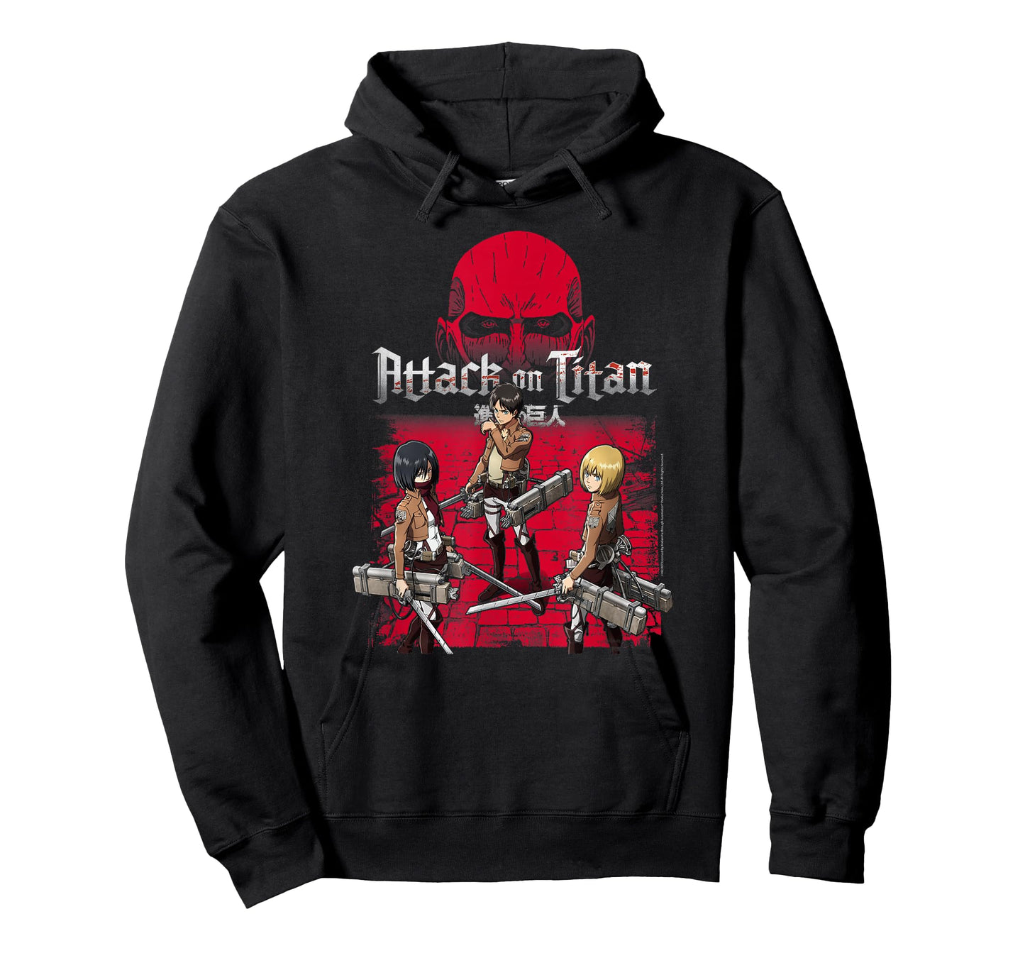 Attack on Titan 3 Main Characters Red Background Anime T-Shirt