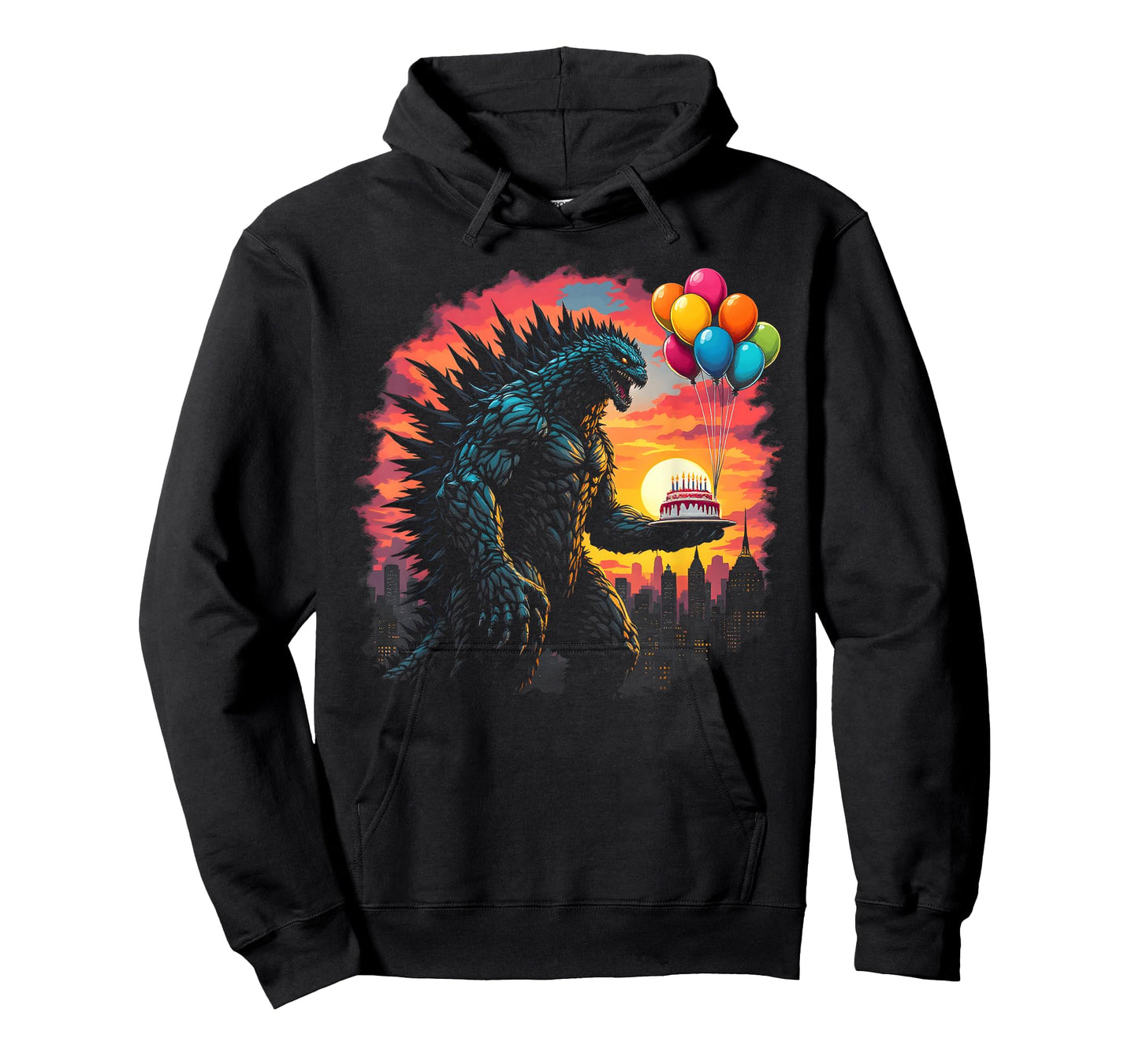 Kaiju Balloon And Cake Funny Japanese Monster Lover Birthday T-Shirt