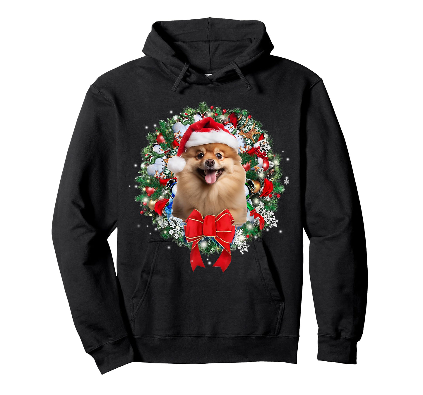 Pomeranian Christmas Wreath Decoration Xmas Pajamas T-Shirt