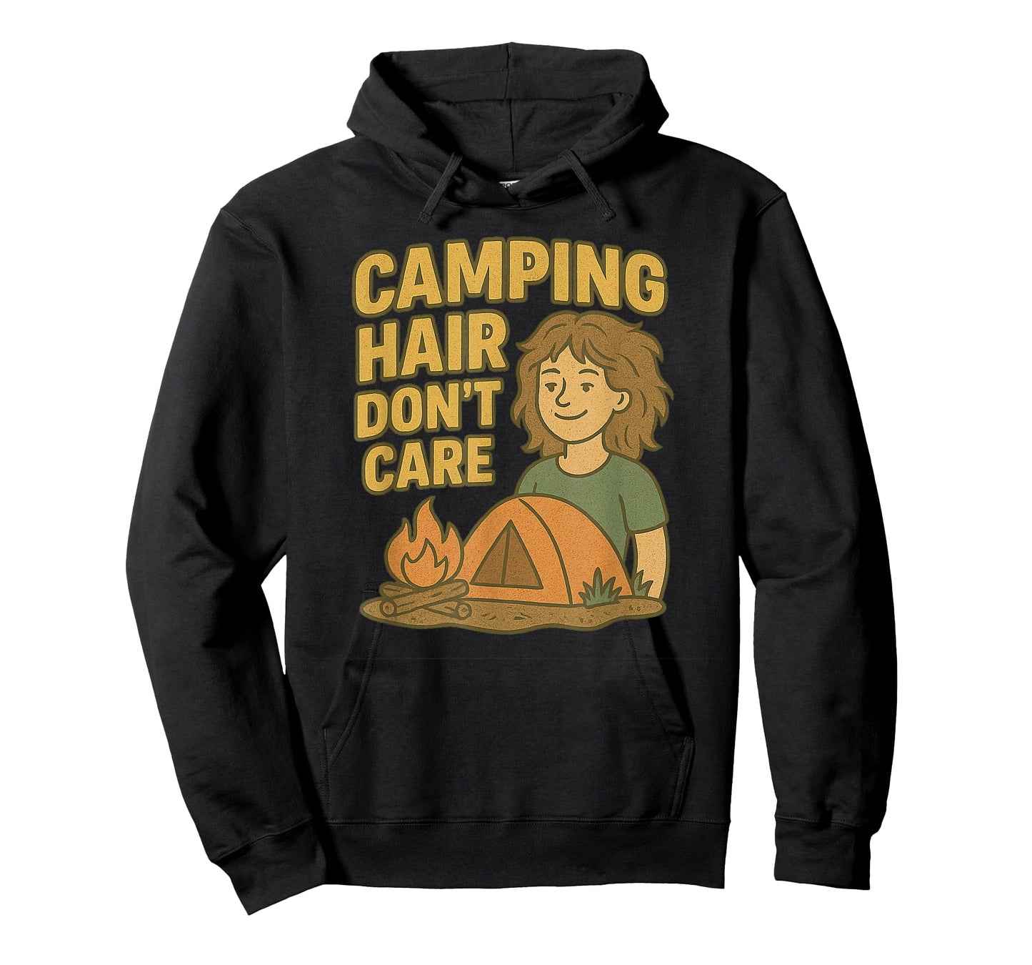 Camping Hair Don't Care Cute Camp T-Shirt