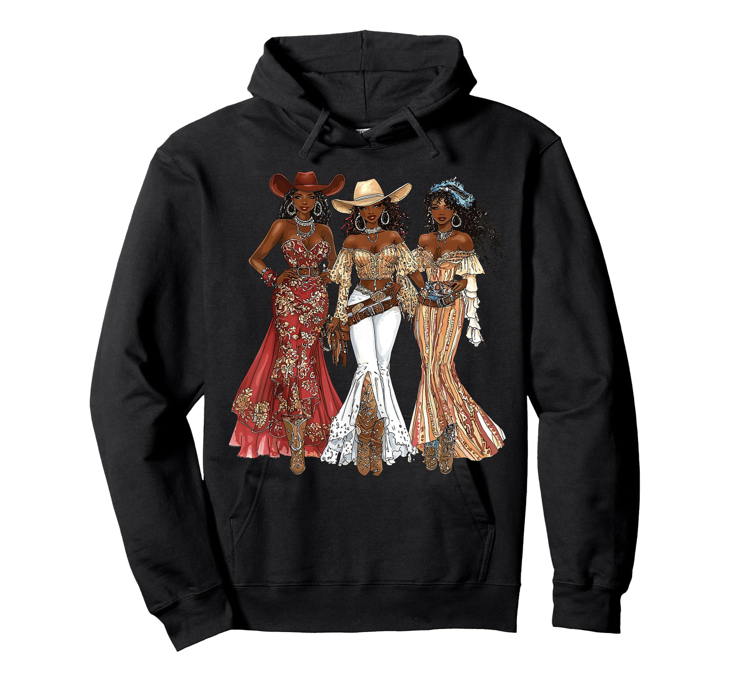 Black African American Cowgirl Western Country Texas Rodeo T-Shirt