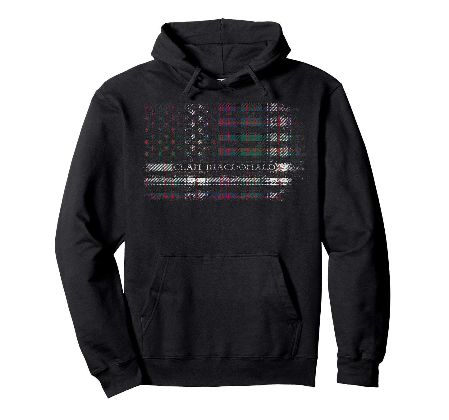 Clan MacDonald Dress Scottish tartan US flag kilt Scotland T-Shirt