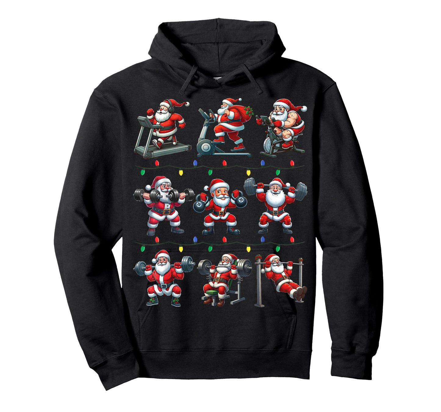 Santa Fitness Collection Gym Workout Weightlifting Christmas T-Shirt