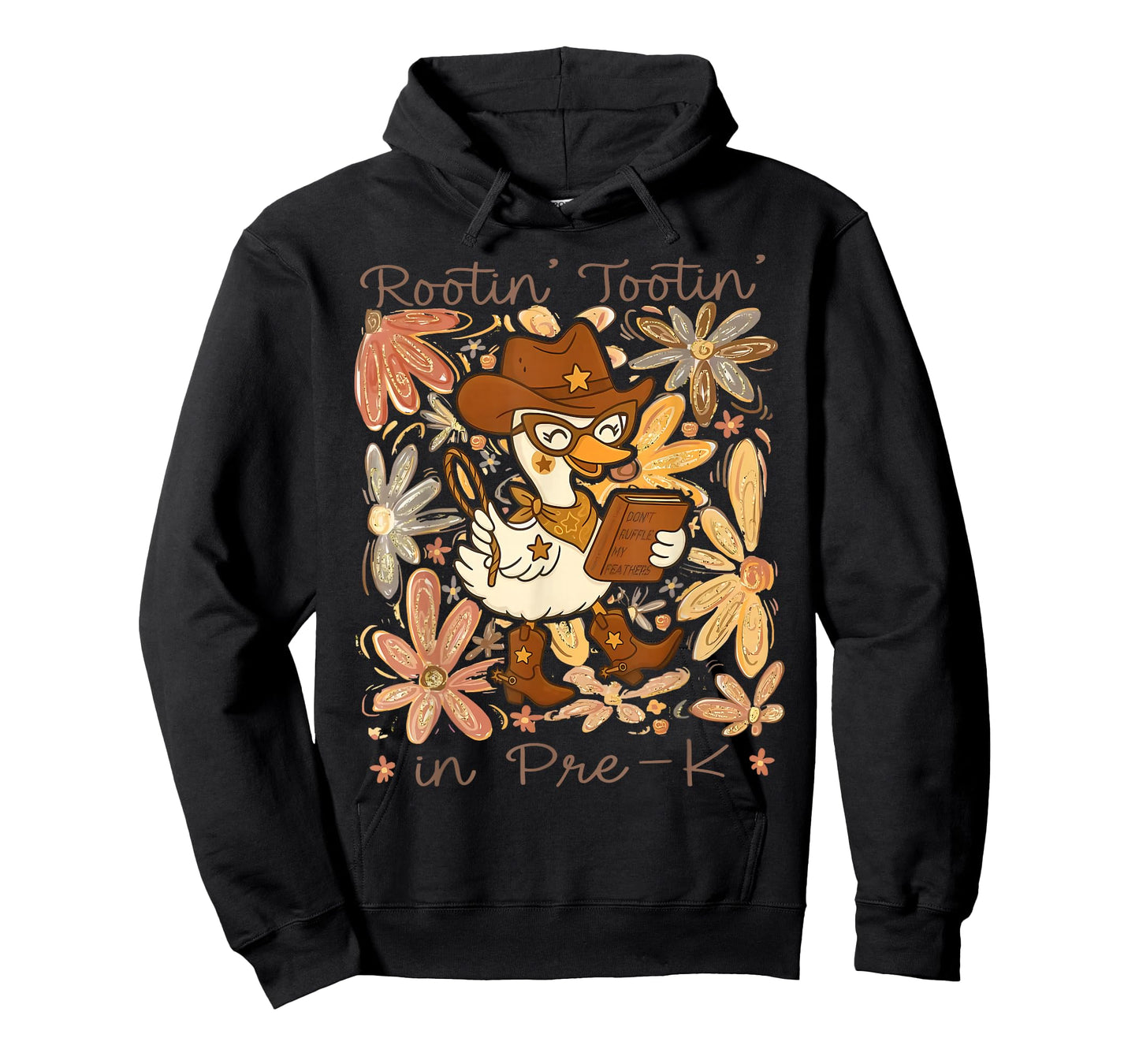 Floral Rootin' Tootin' Pre-K Teacher Cowgirl Goose Western T-Shirt