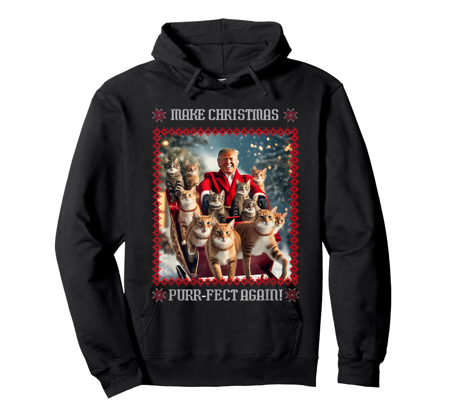 Make Christmas Purr-fect Again Funny Trump Christmas T-Shirt