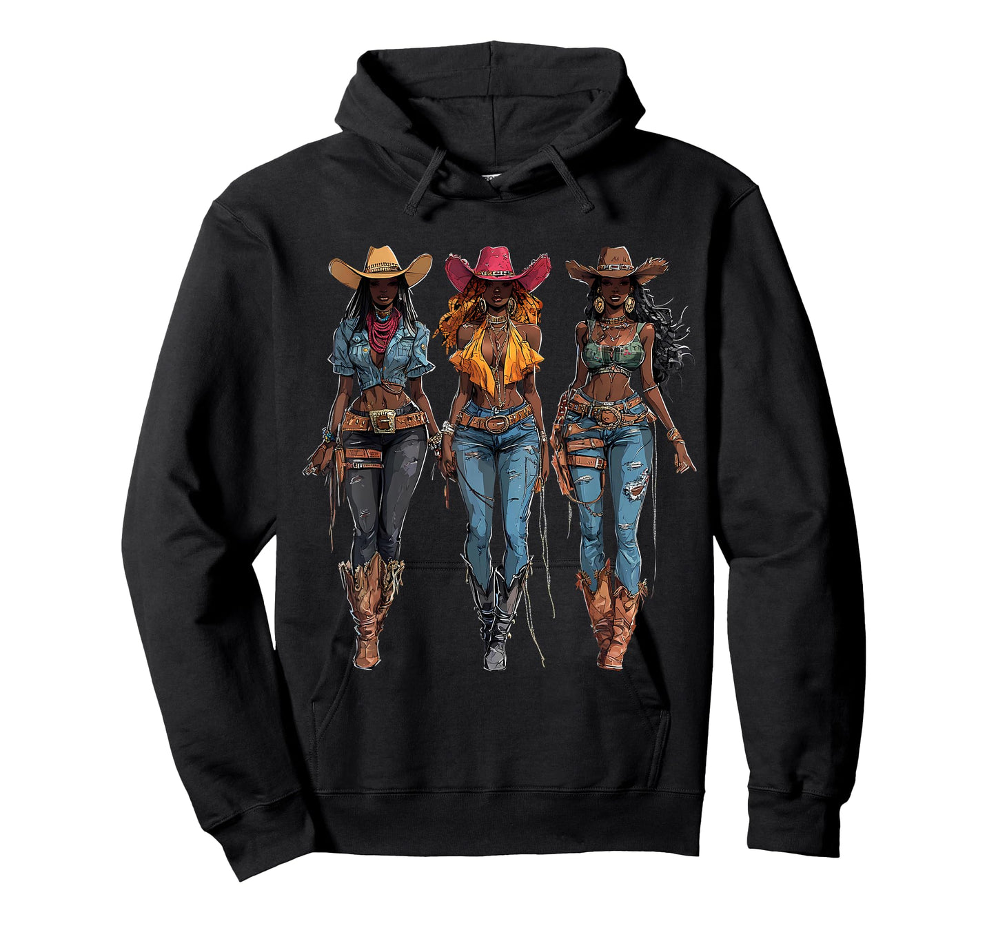 Black African American Cowgirl Western Country Texas Rodeo T-Shirt
