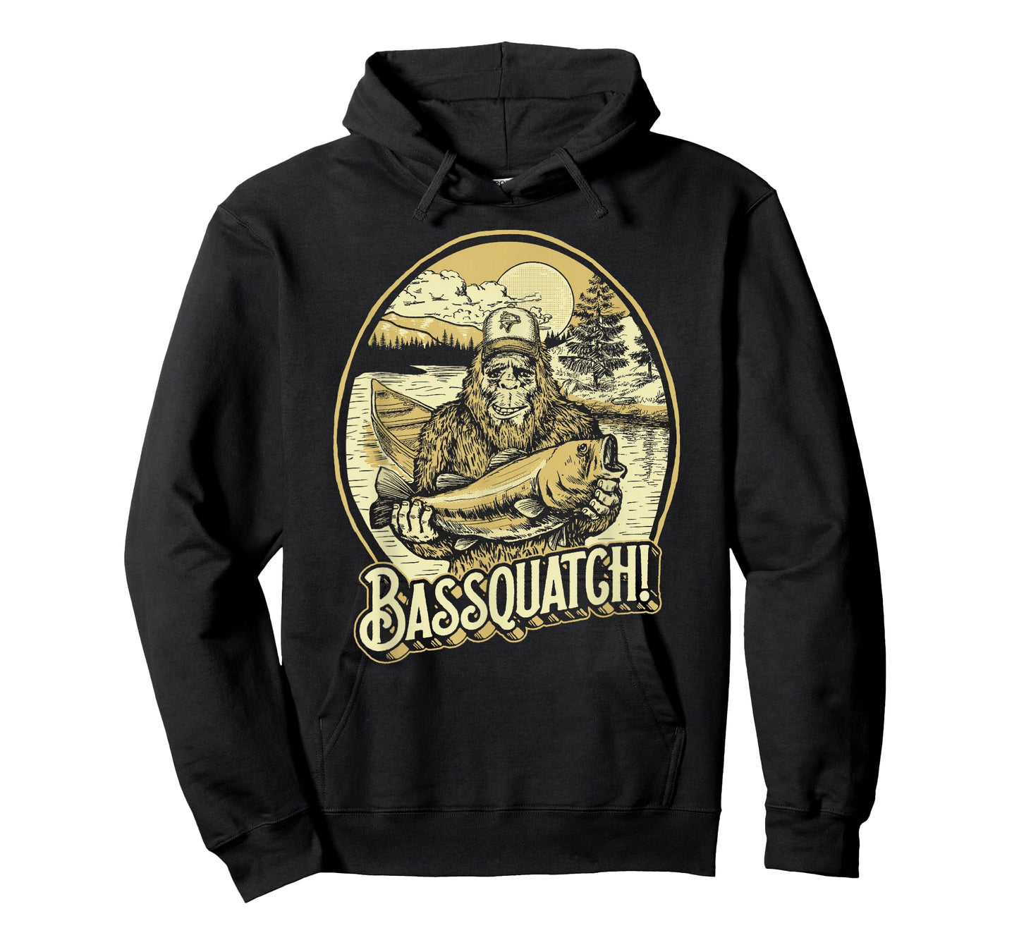 Bassquatch! Bass Fisherman Sasquatch Funny Bigfoot Fishing T-Shirt